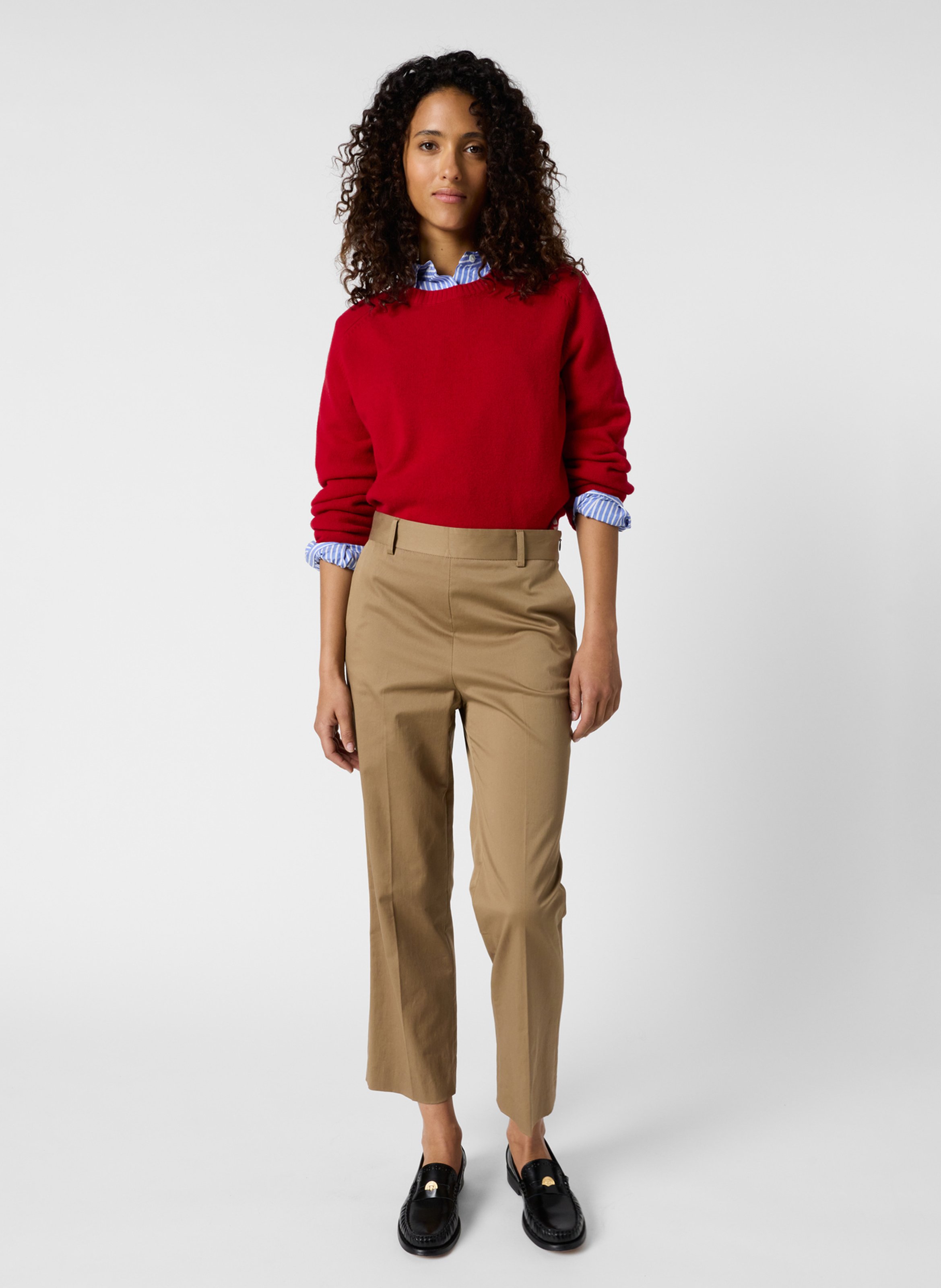 Pantalon droit en coton mélangé GERARD DAREL Marron