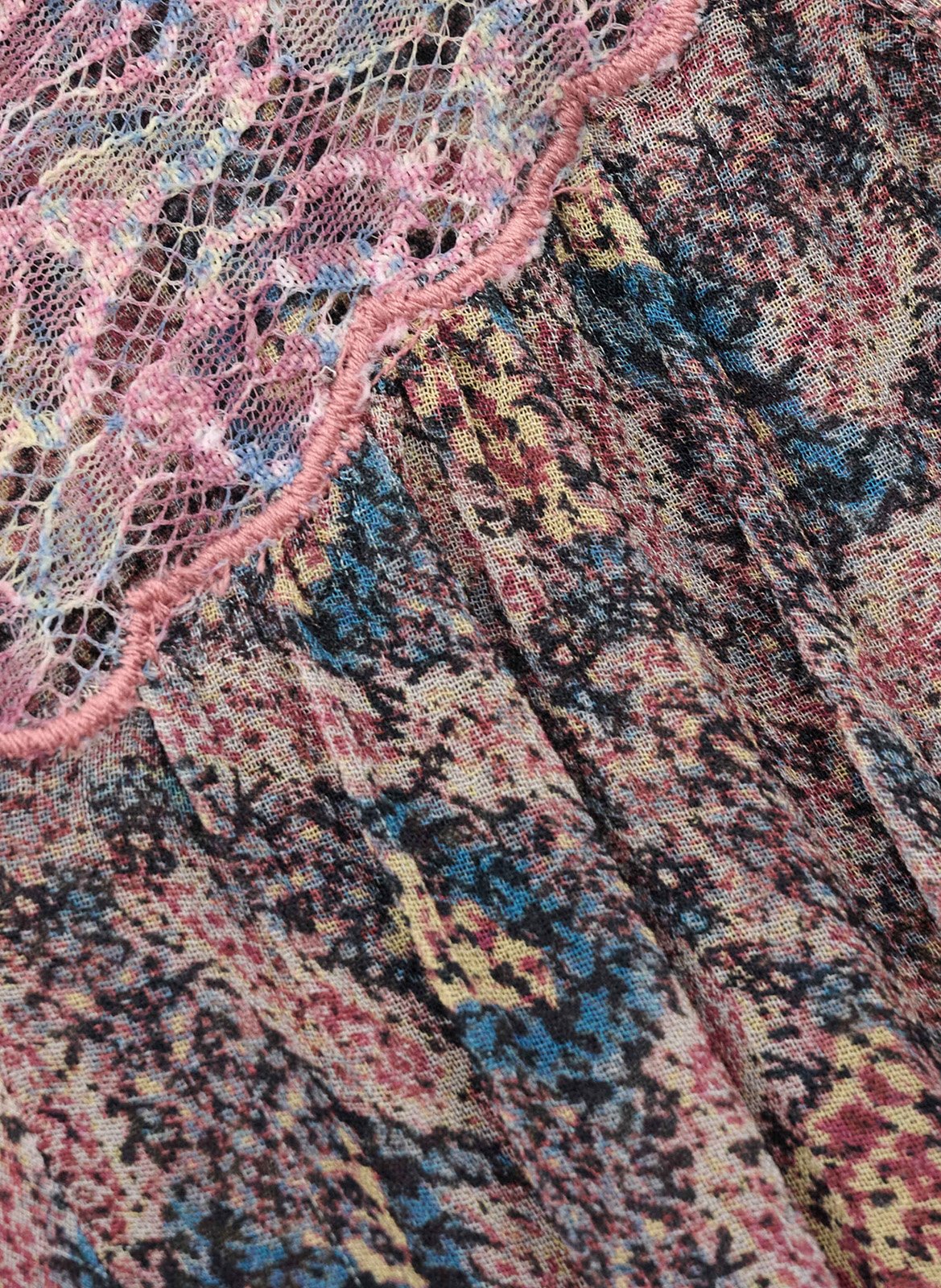 Top droit imprimé à volants BA&SH Bleu