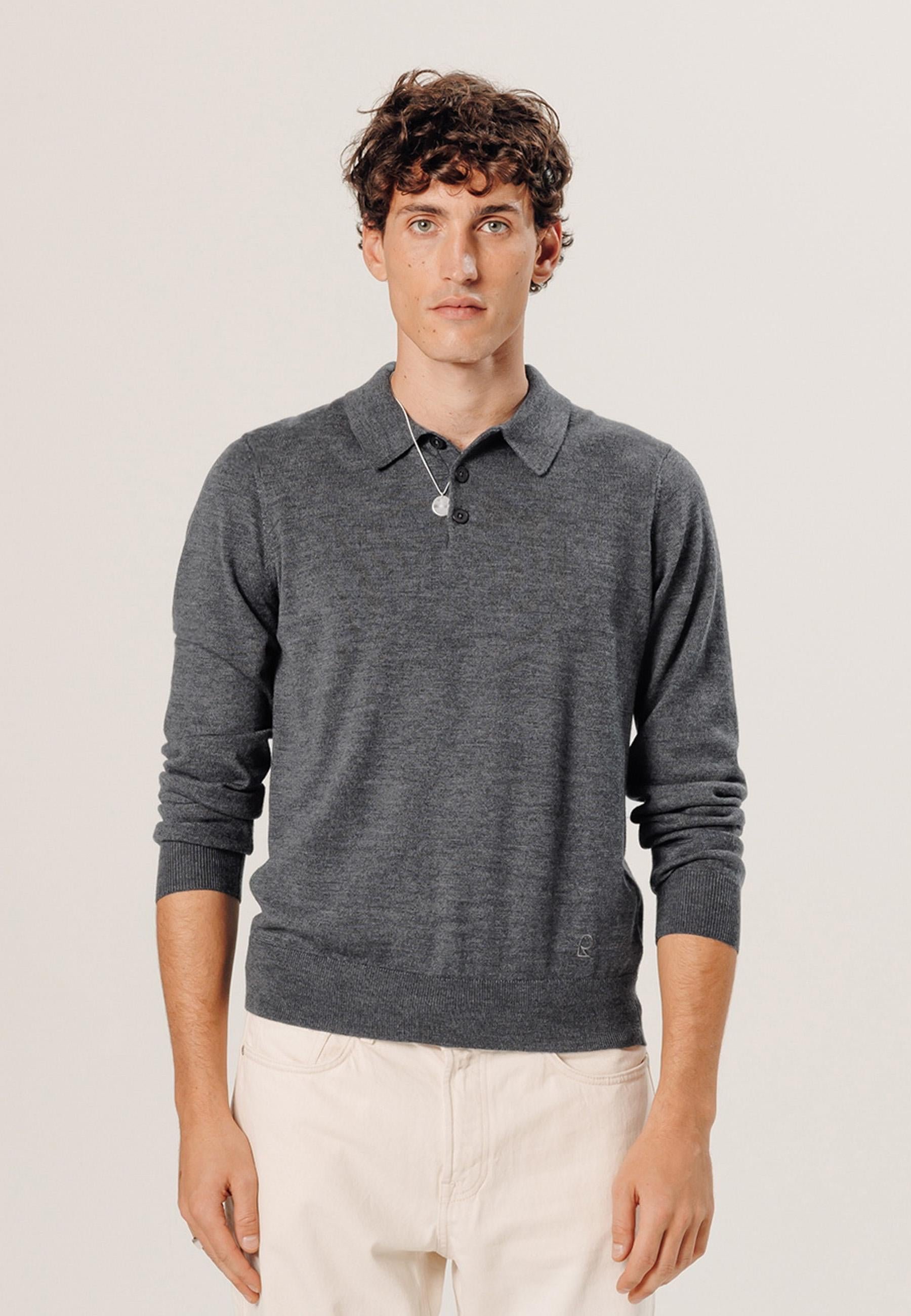 Polo en laine mérinos RODIER Gris