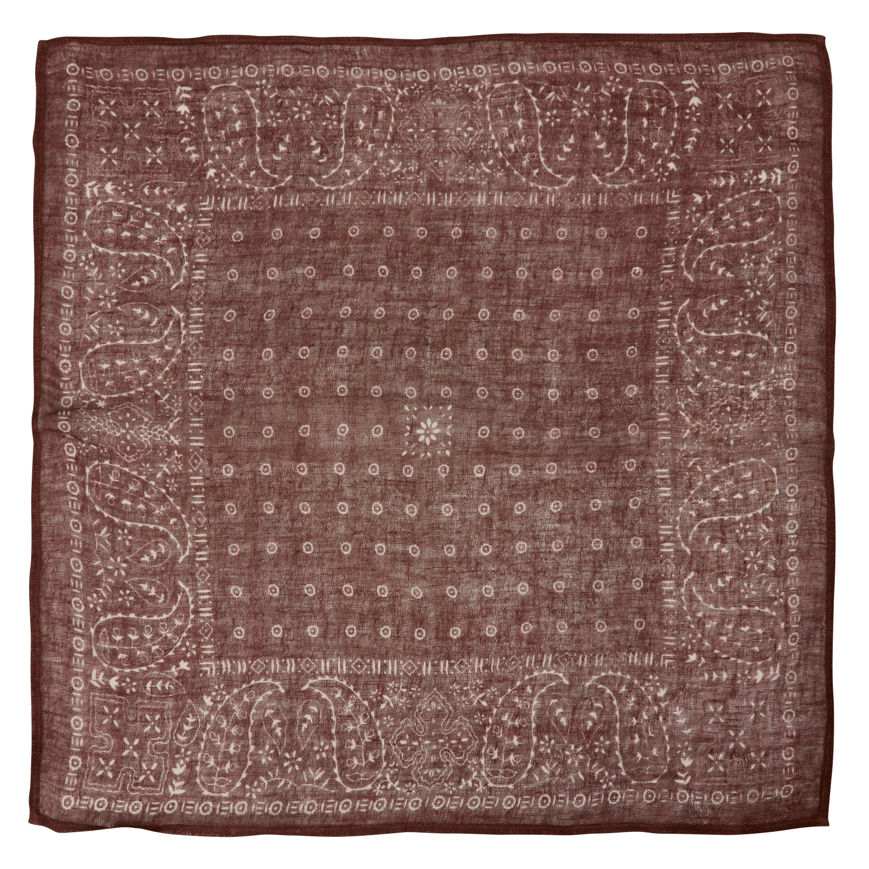 Square bandana-style linen scarf IKKS Brown