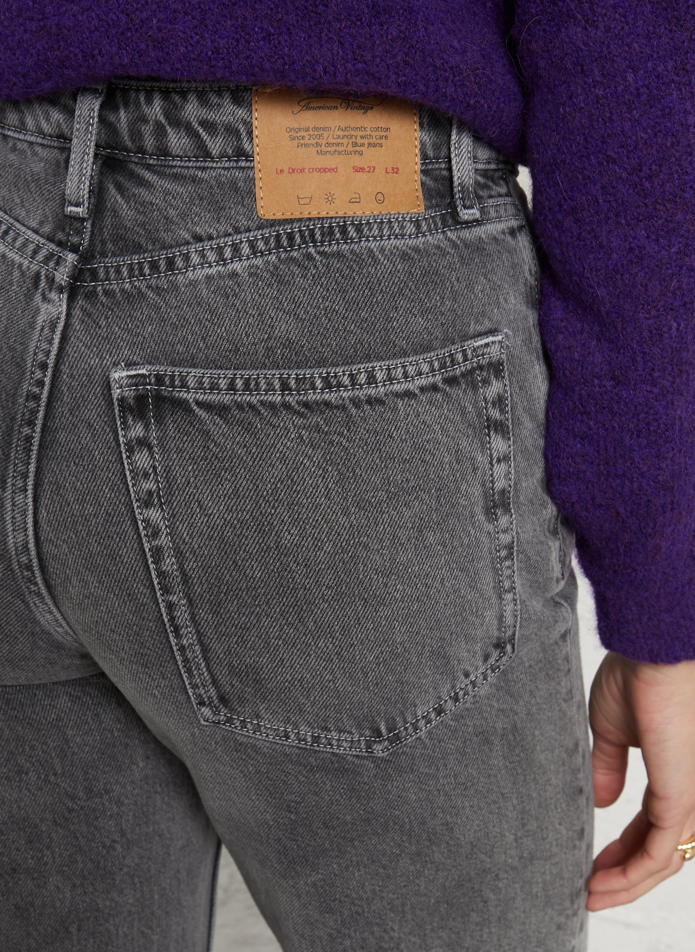 Straight leg jeans in cotton and recycled cotton. AMERICAN VINTAGE Grey