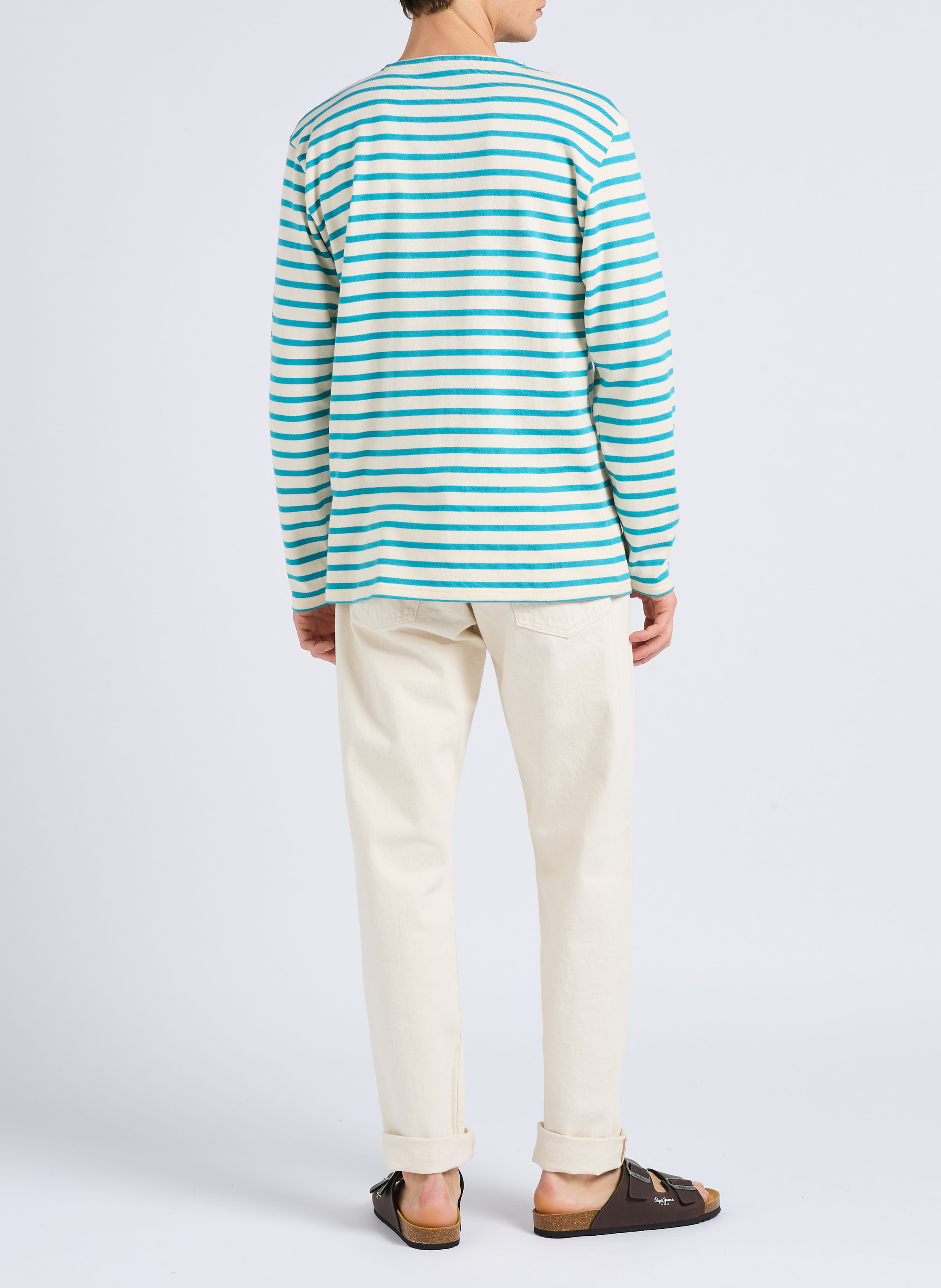 Tapered cotton dot effect regular-fit jeans EDWIN Beige