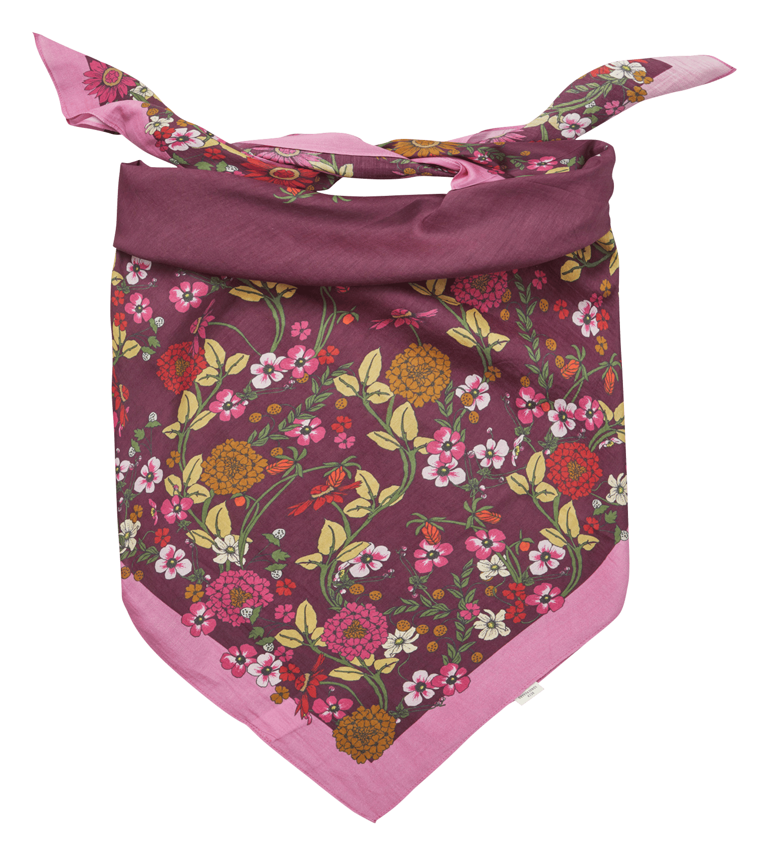 Foulard van katoen en zijde met print BECKSONDERGAARD Rood