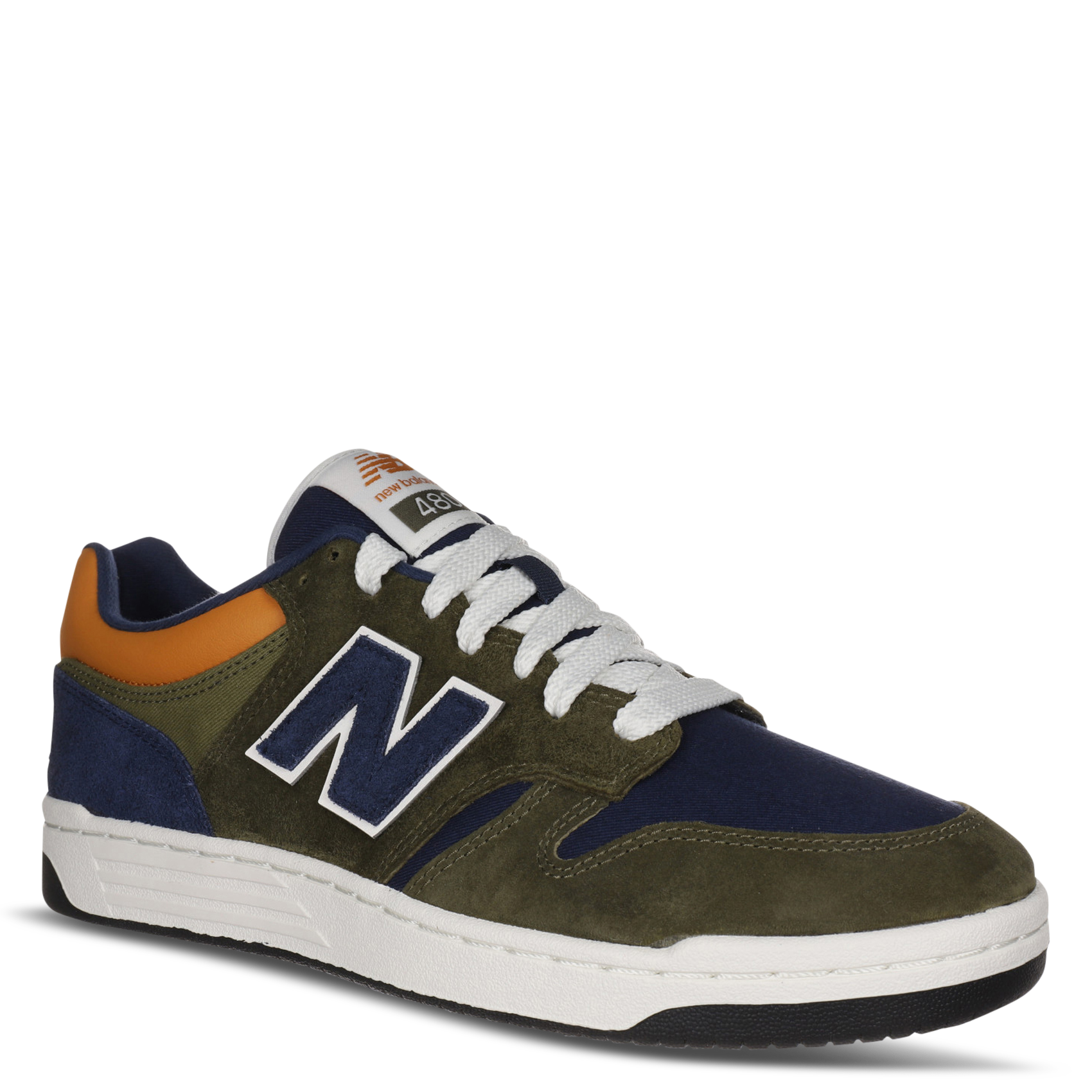 Low-top mixed leather sneakers NEW BALANCE Khaki