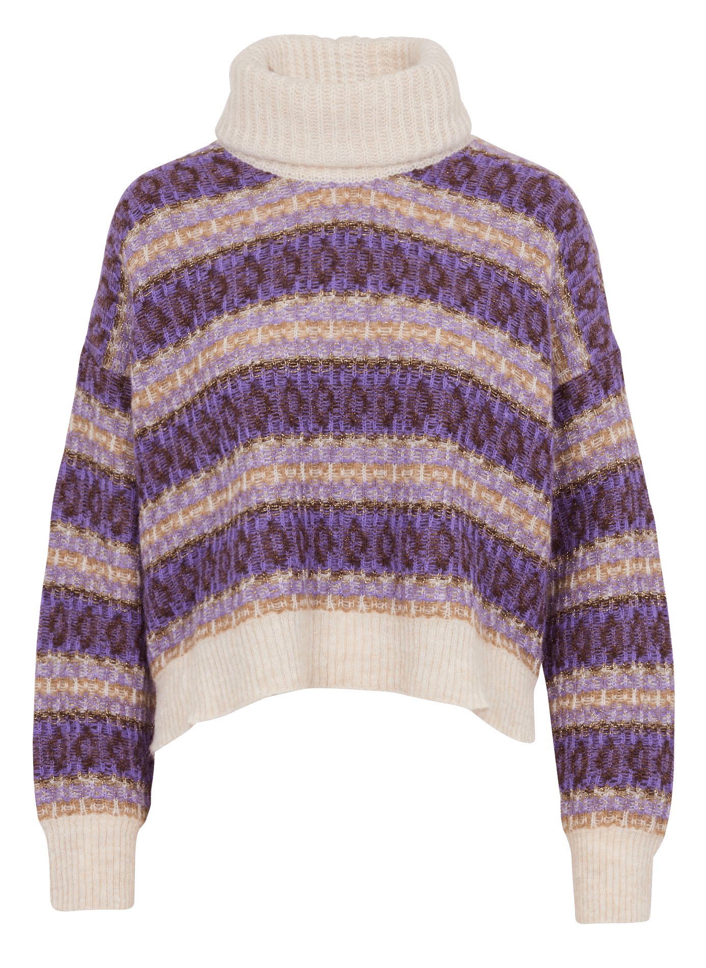 Oversized high-neck knit sweater LA FEE MARABOUTEE Purple