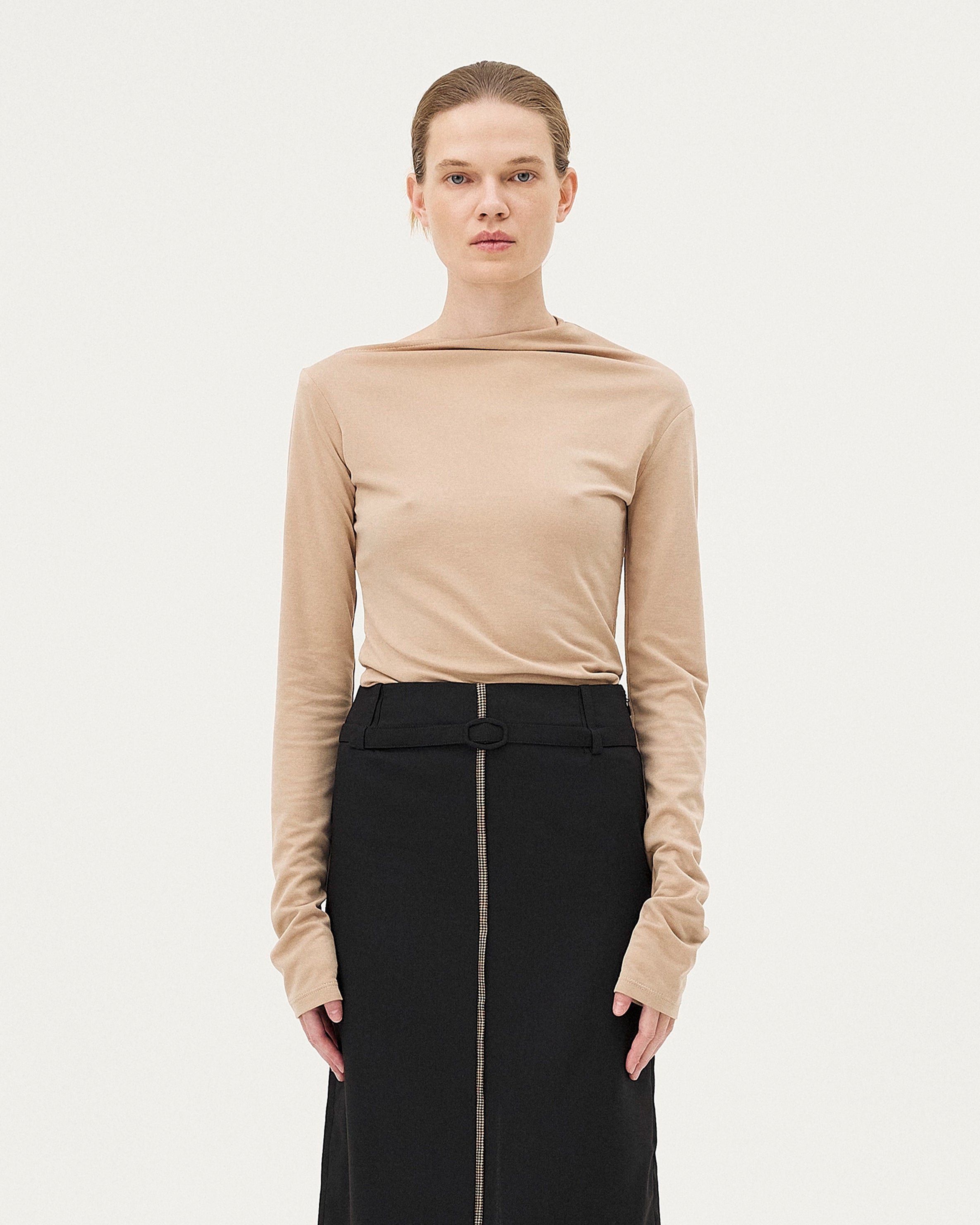 Asymmetrical top Elia | Beige Noyoco Women