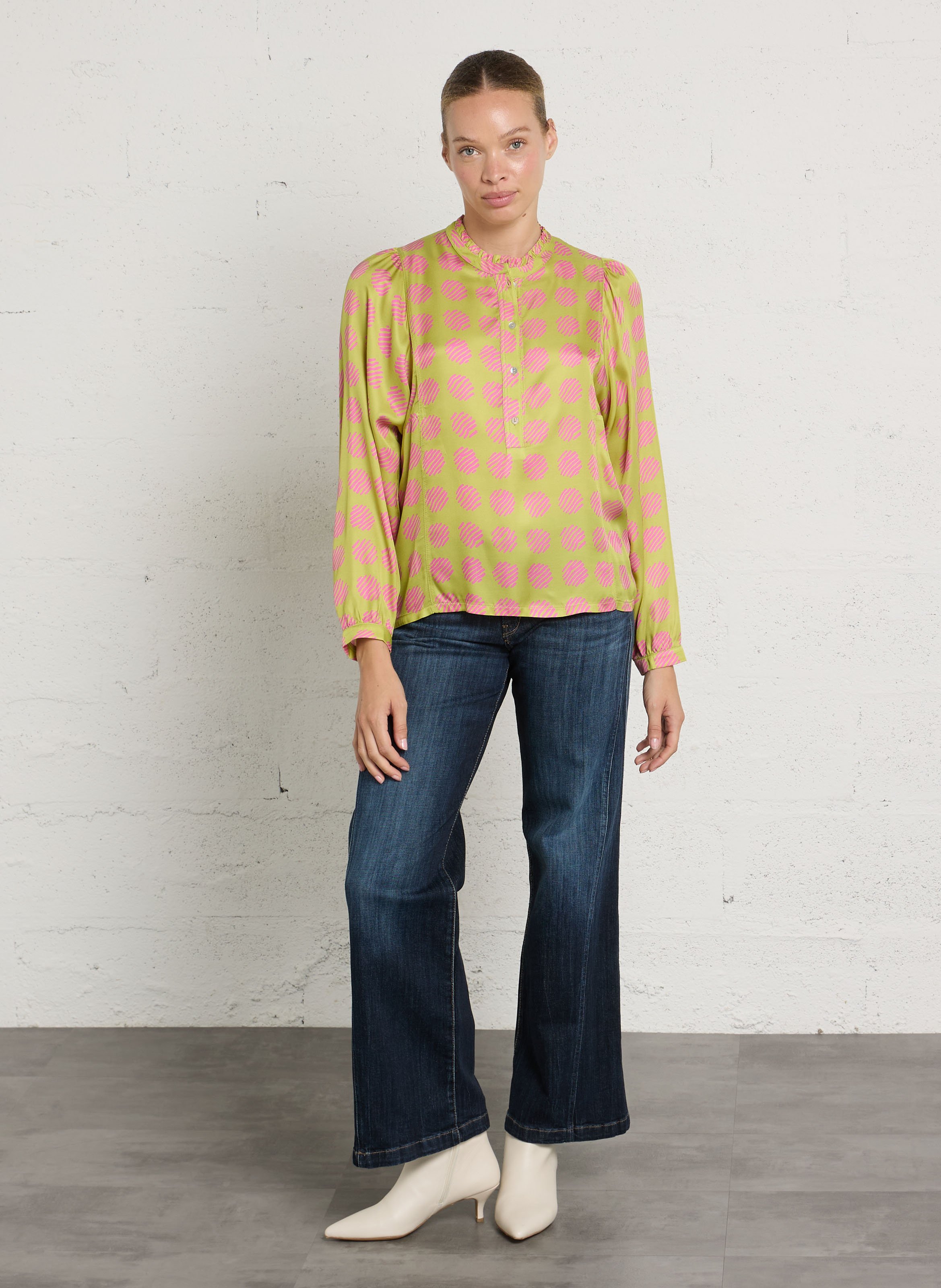 Bluse mit Rundhalsausschnitt DR BLOOM Golden