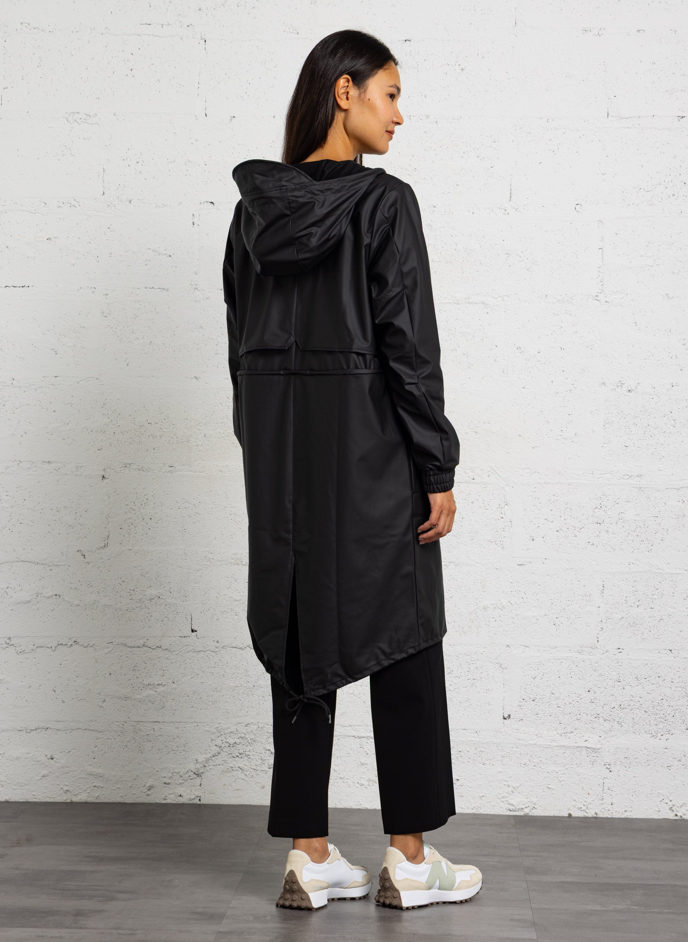 Taillierter Parka mit Kapuze RAINS Schwarz