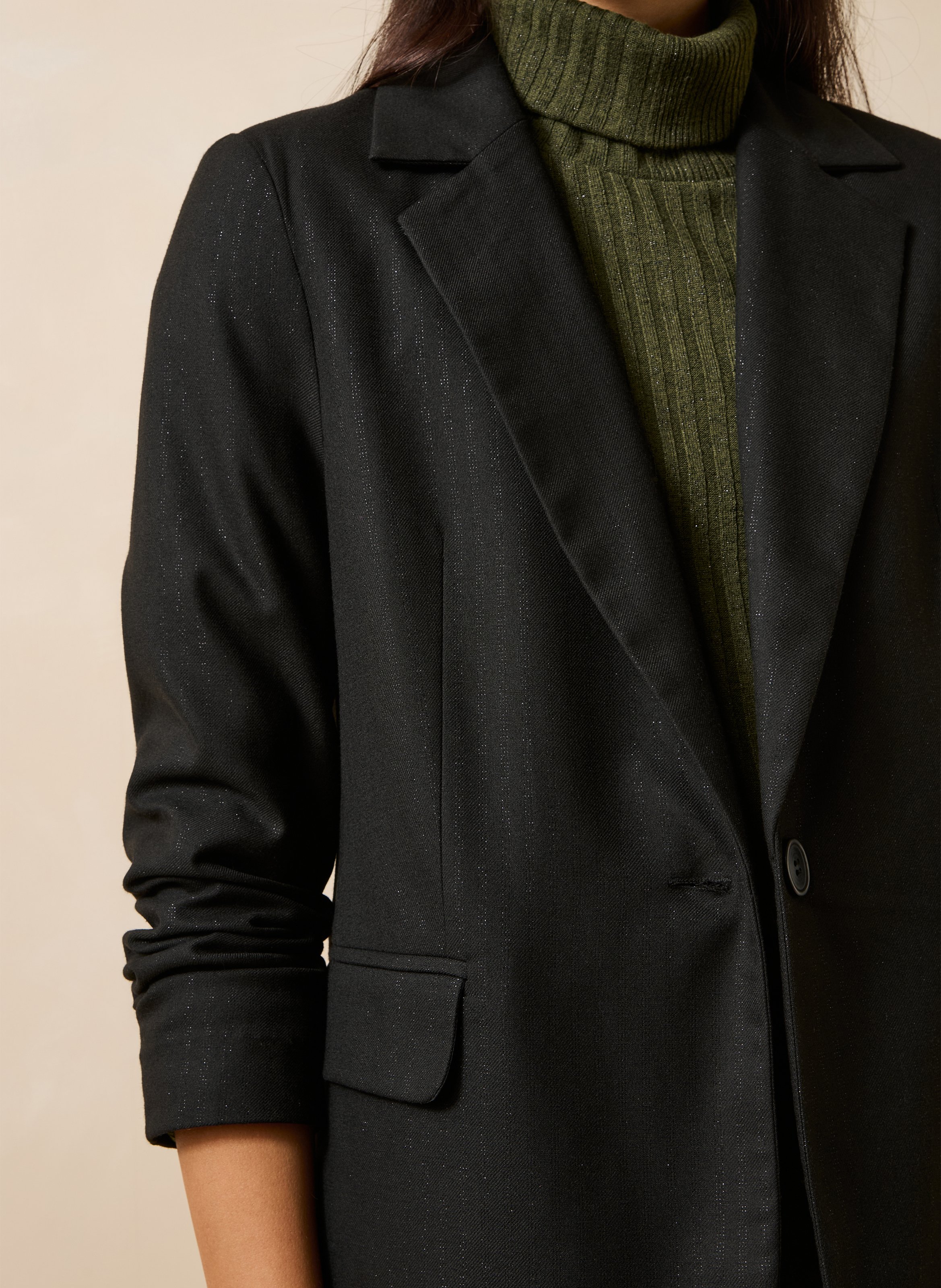 Blazer mit schillernden Streifen LA FEE MARABOUTEE Schwarz