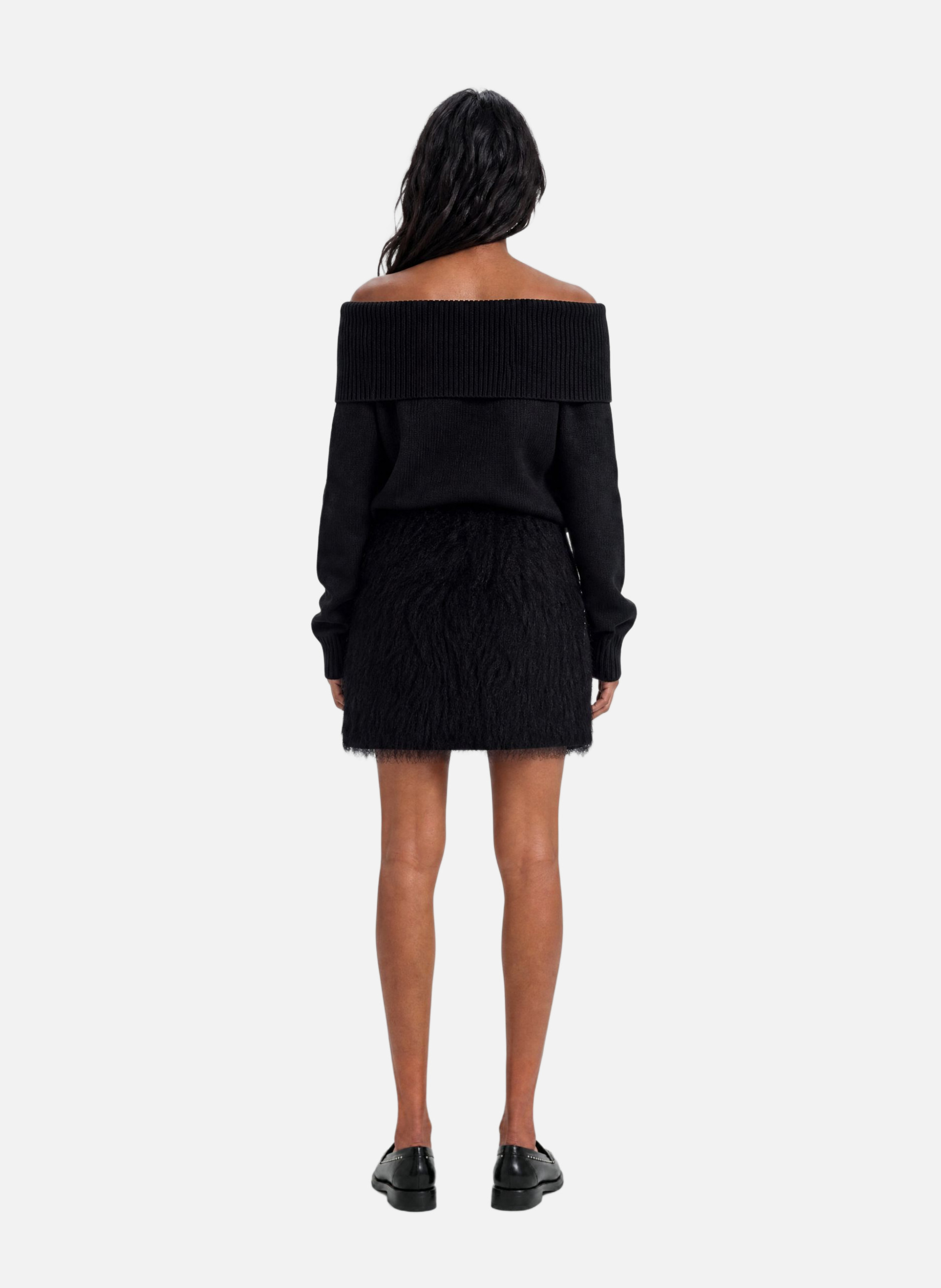 Short skirt with fringe effect THE KOOPLES Black