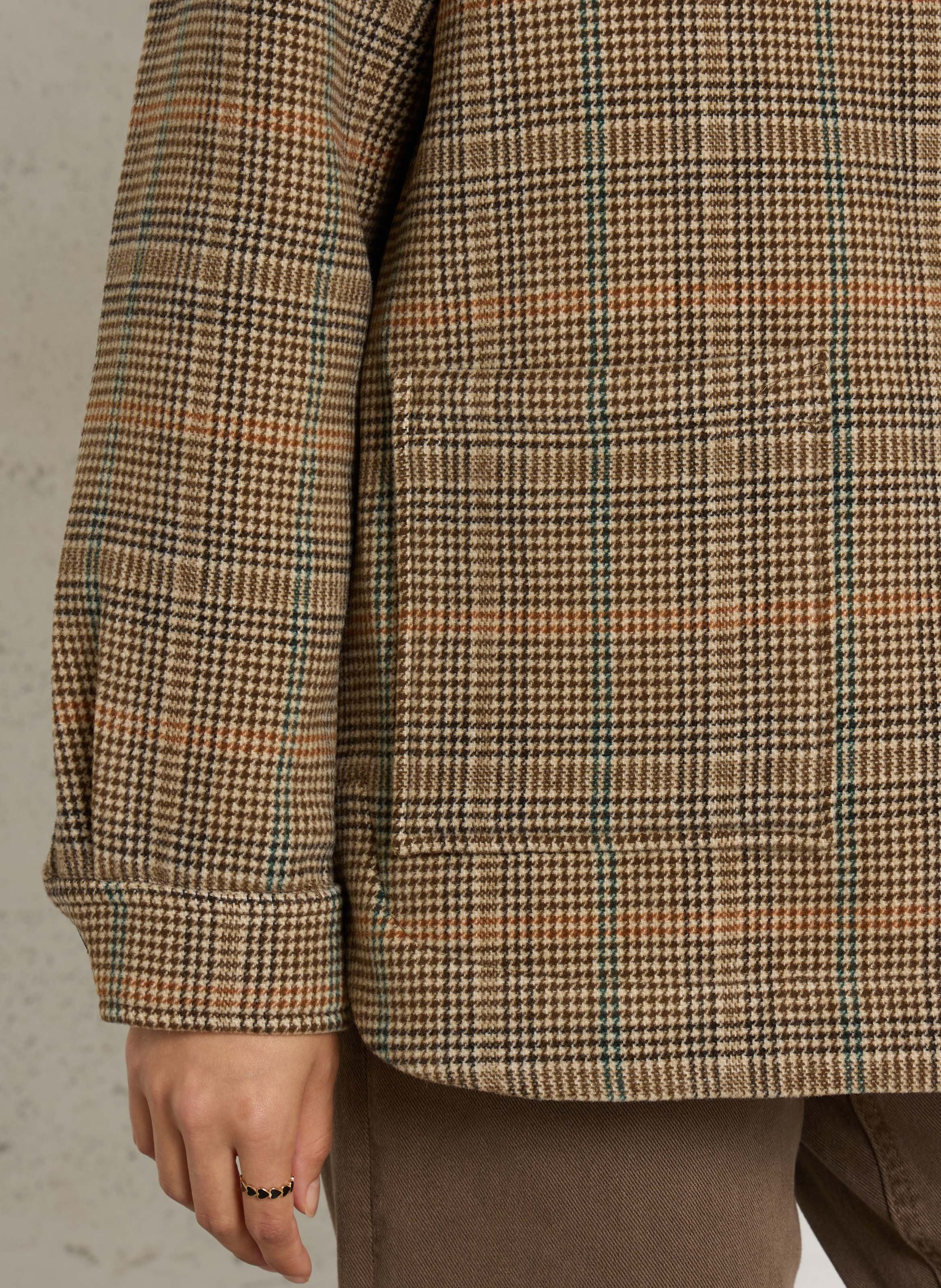 Oversized checked coat SUD EXPRESS Brown