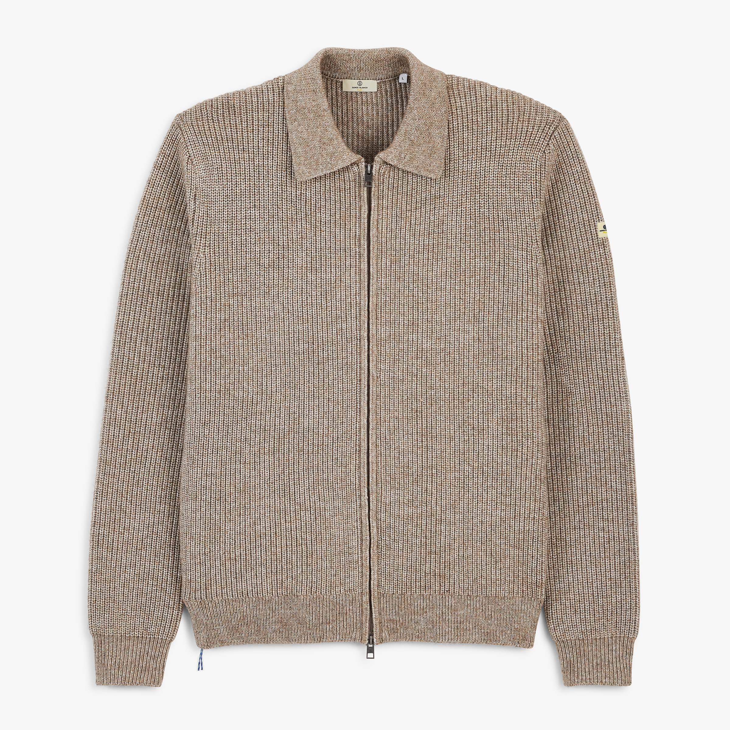 Chunky knit zip-up cardigan SERGE BLANCO Beige