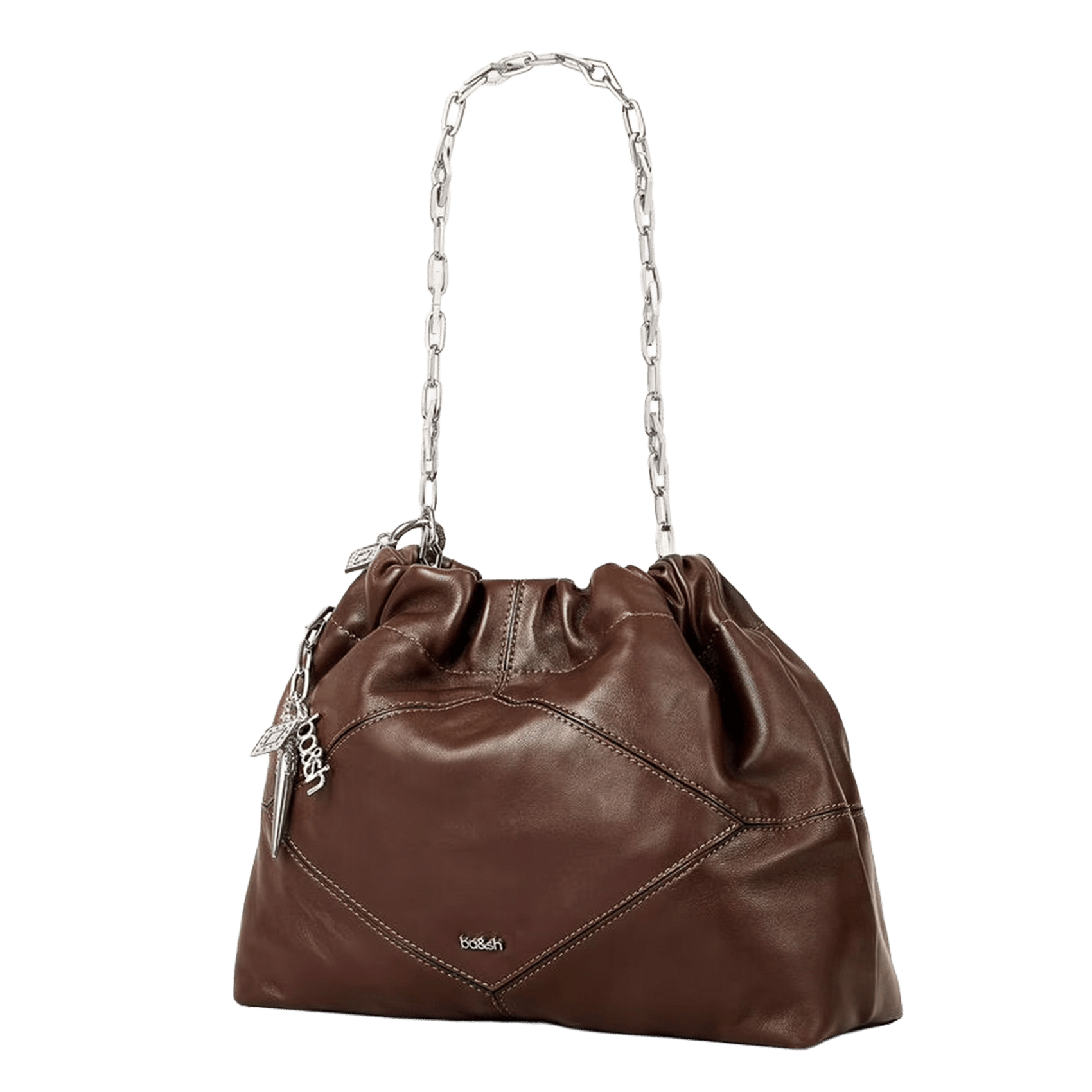 Sac porté épaule en cuir BA&SH Marron