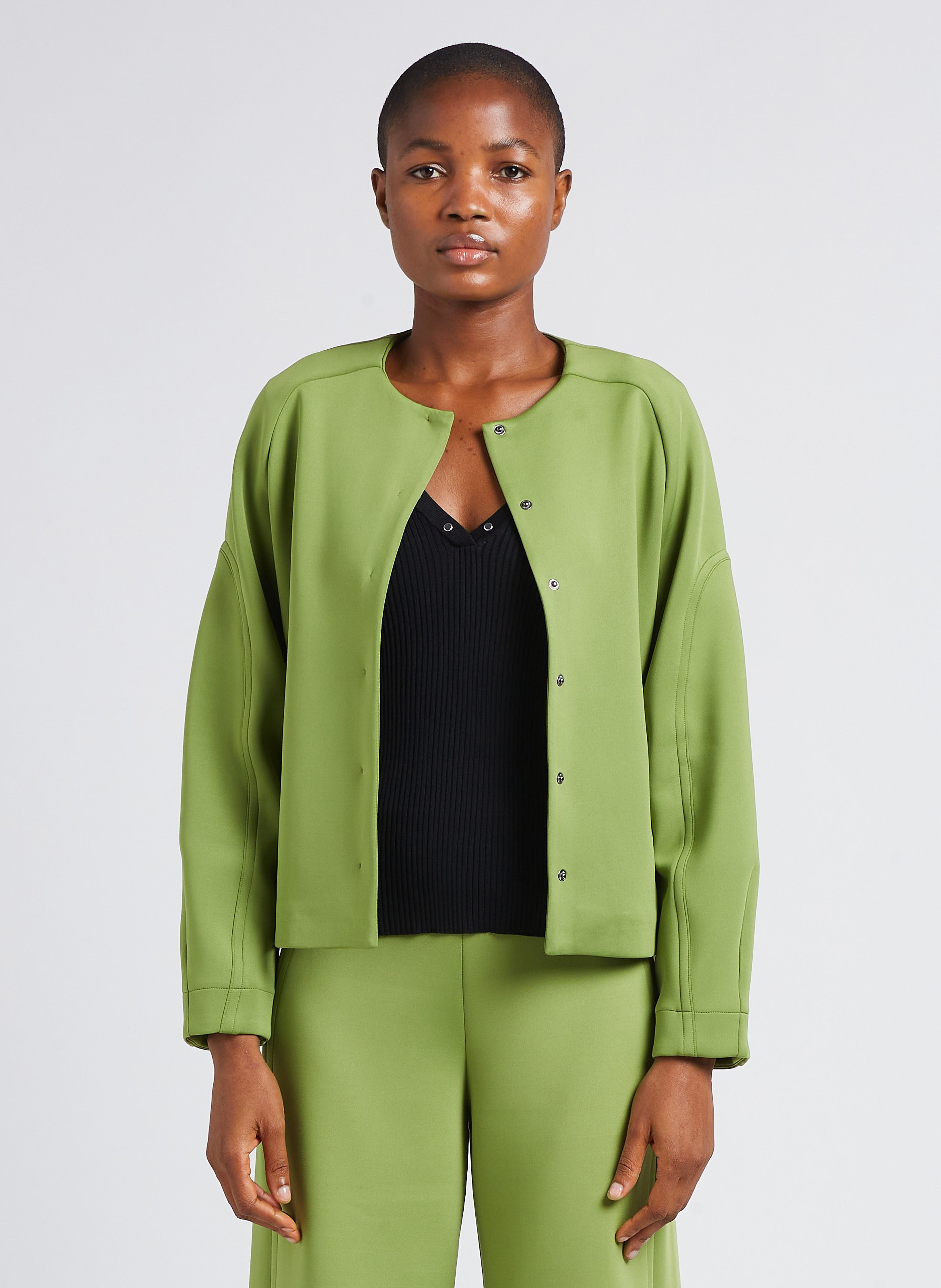 Straight round-neck jacket MAX MARA LEISURE Green