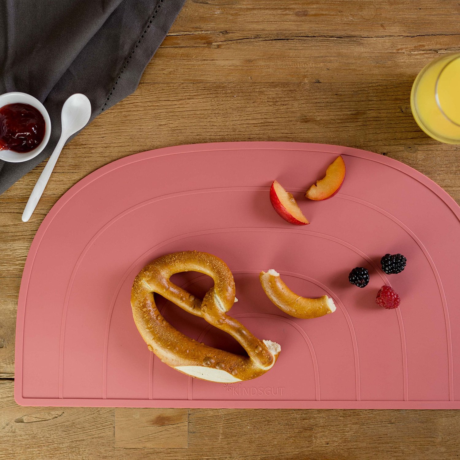 Set de table arc-en-ciel en silicone KINDSGUT Rose