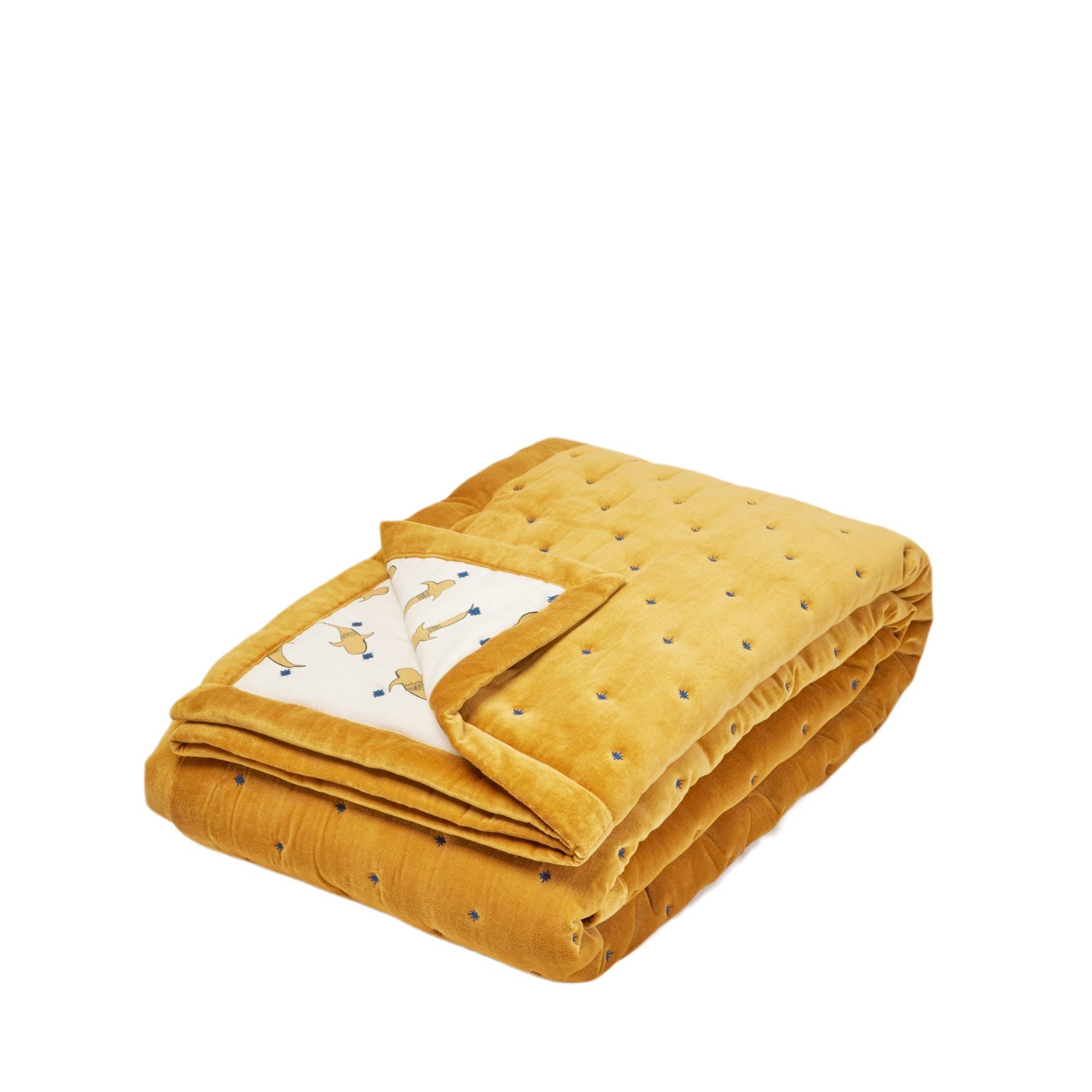 CARLINA - Quilted linen bedspread MADURA Yellow