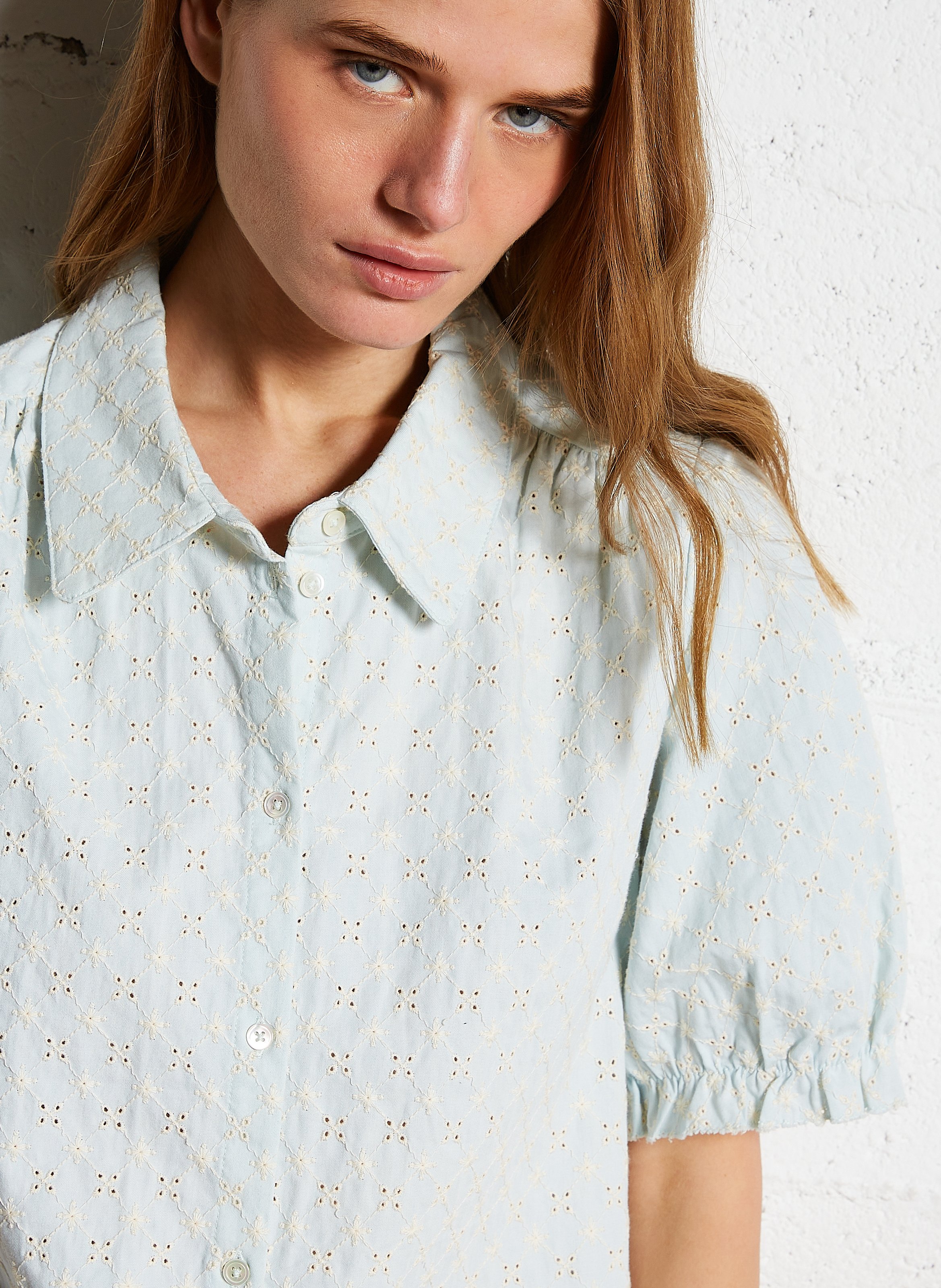 Top col classique en cton BELLEROSE Bleu