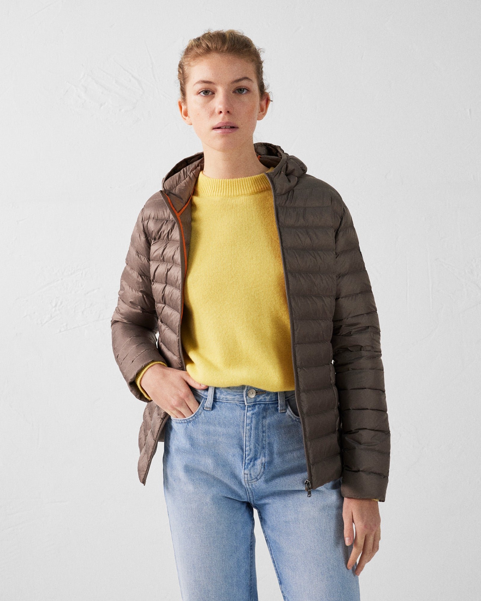Lightweight hooded puffer jacket Cloe JOTT Beige