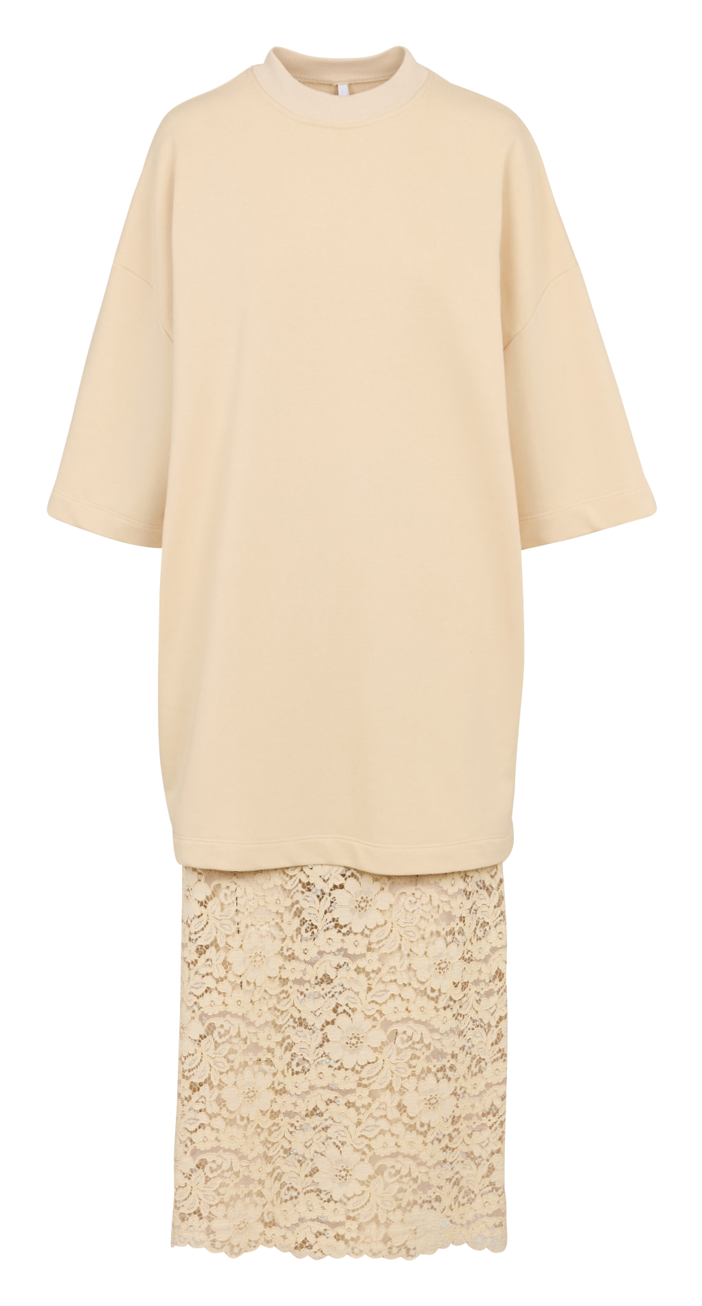 Round neck t-shirt dress in blended cotton IMPERIAL Beige