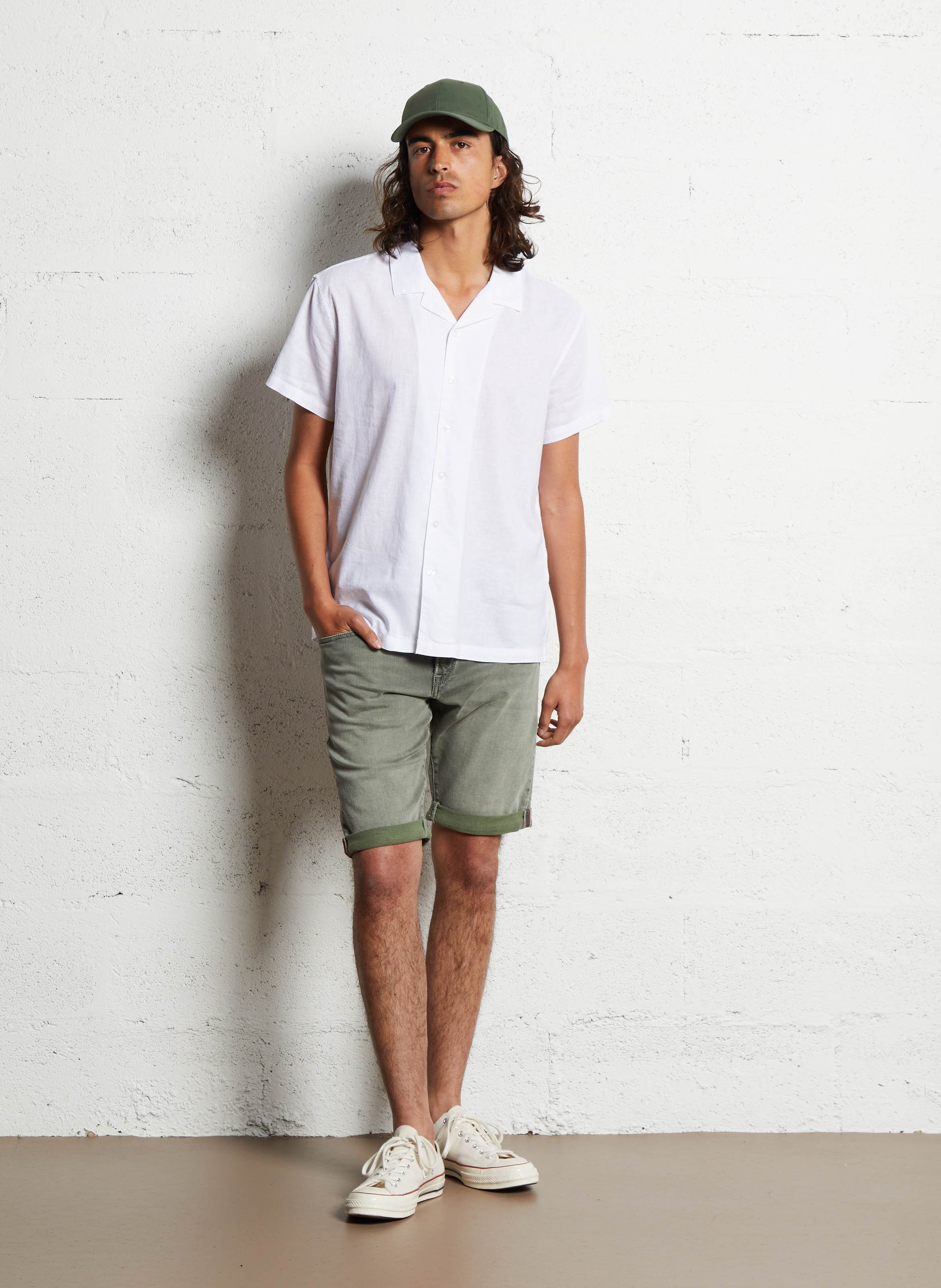 Bermuda en denim de coton mélangé LE TEMPS DES CERISES Gris