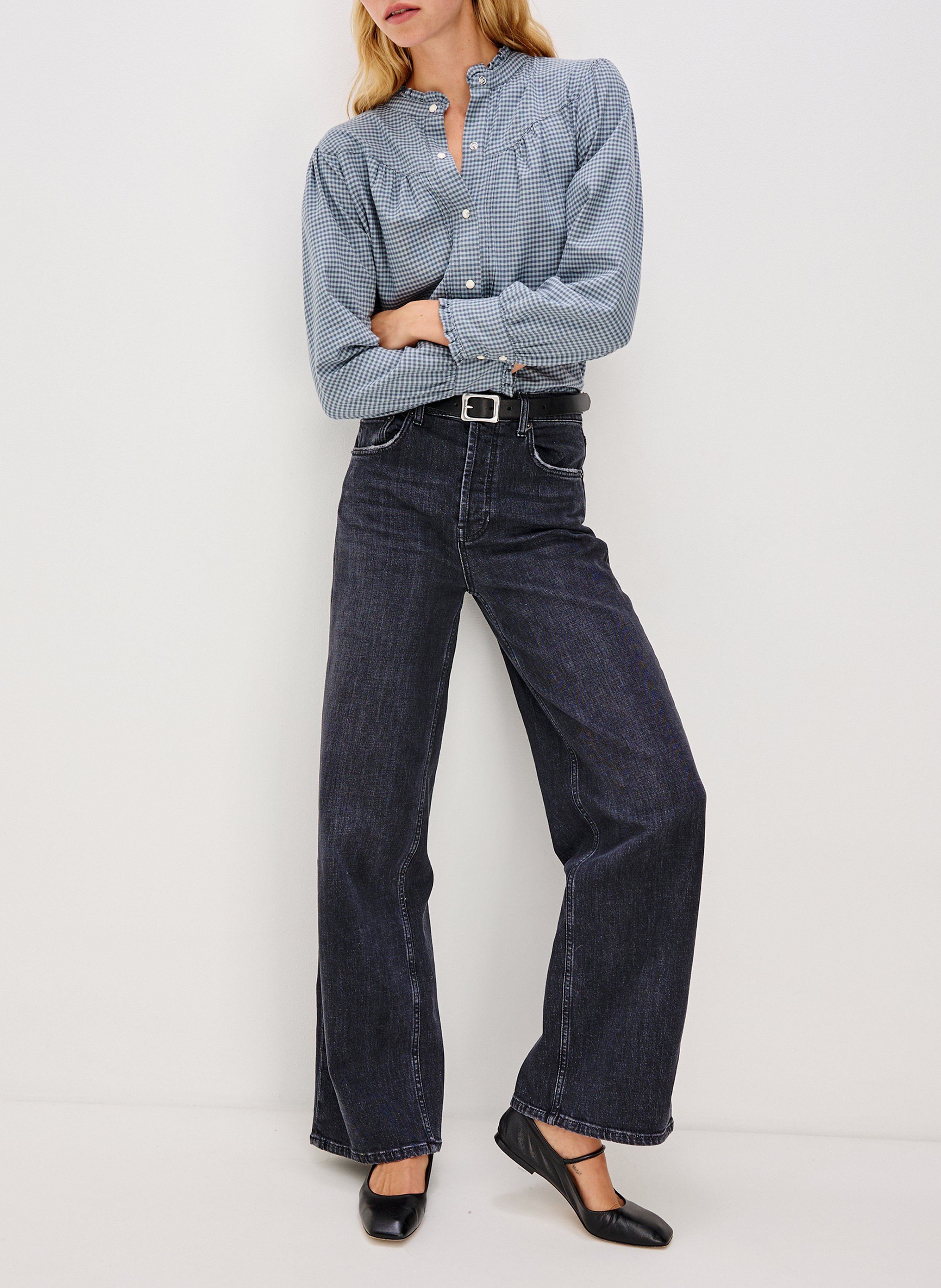 Blouse col rond en coton mélangé RAILS Multicolore