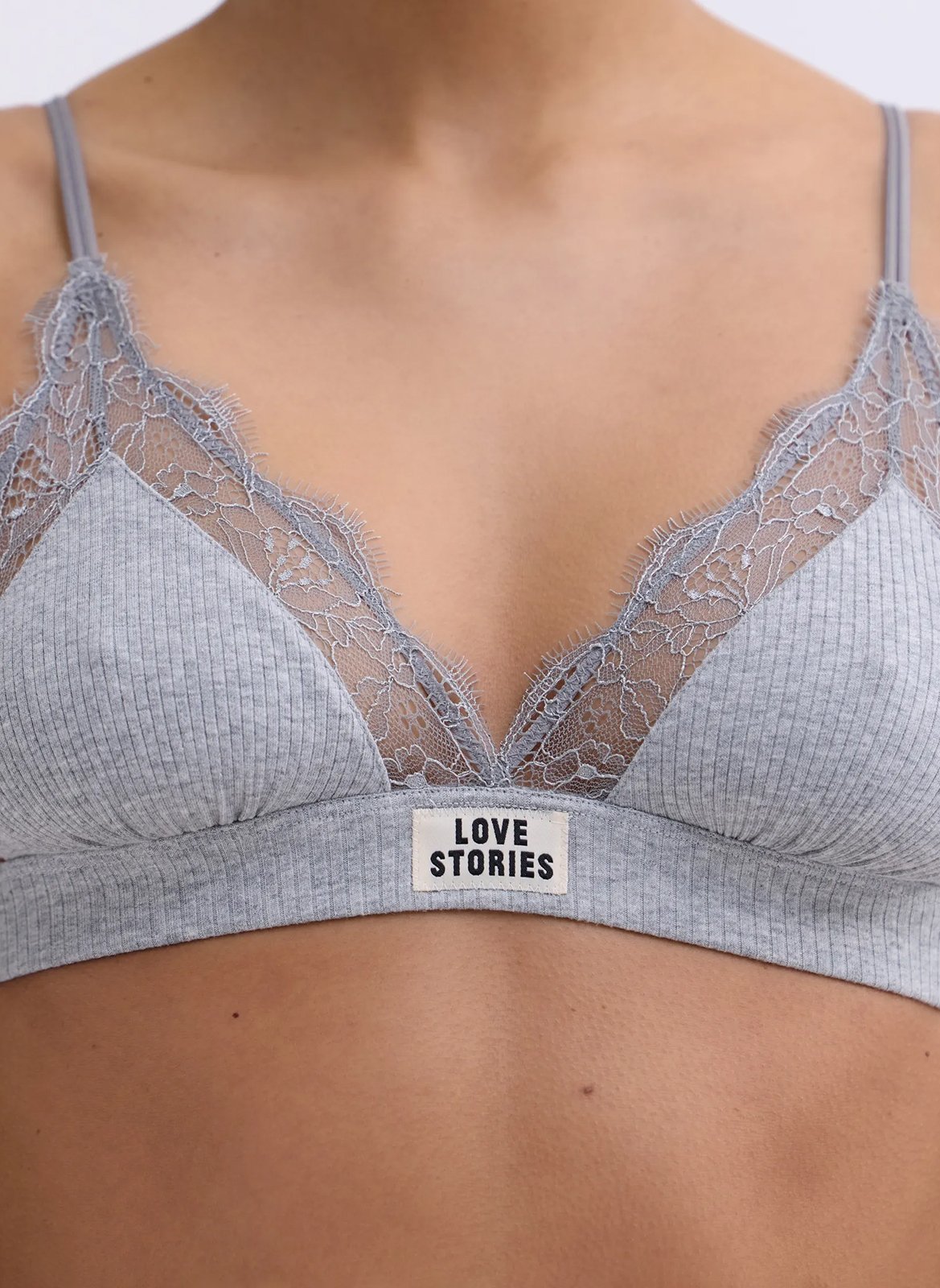 Brassière en coton mélangé LOVE STORIES Argent