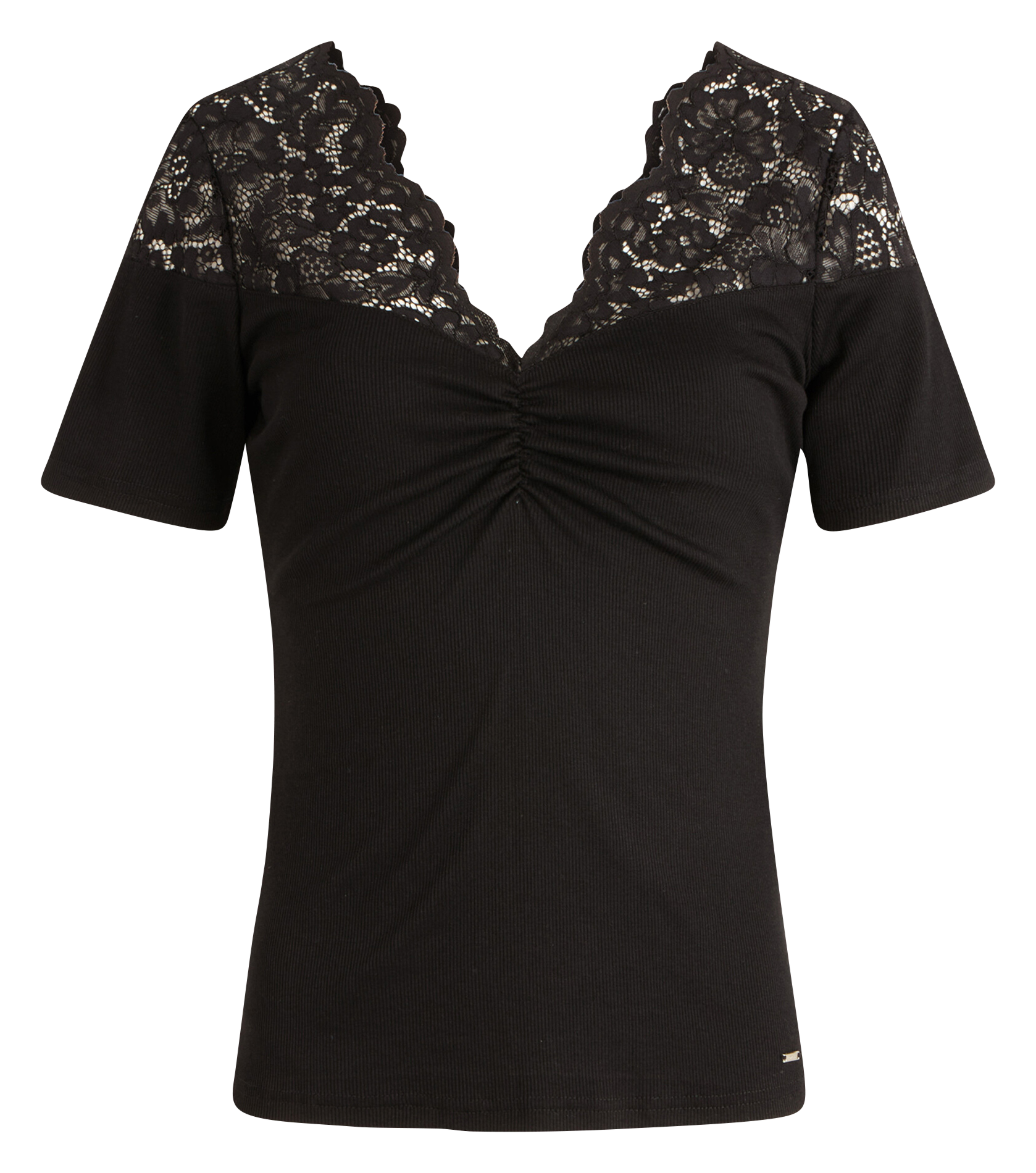 Tee-shirt droit en fibres recyclées mélangées MORGAN Noir