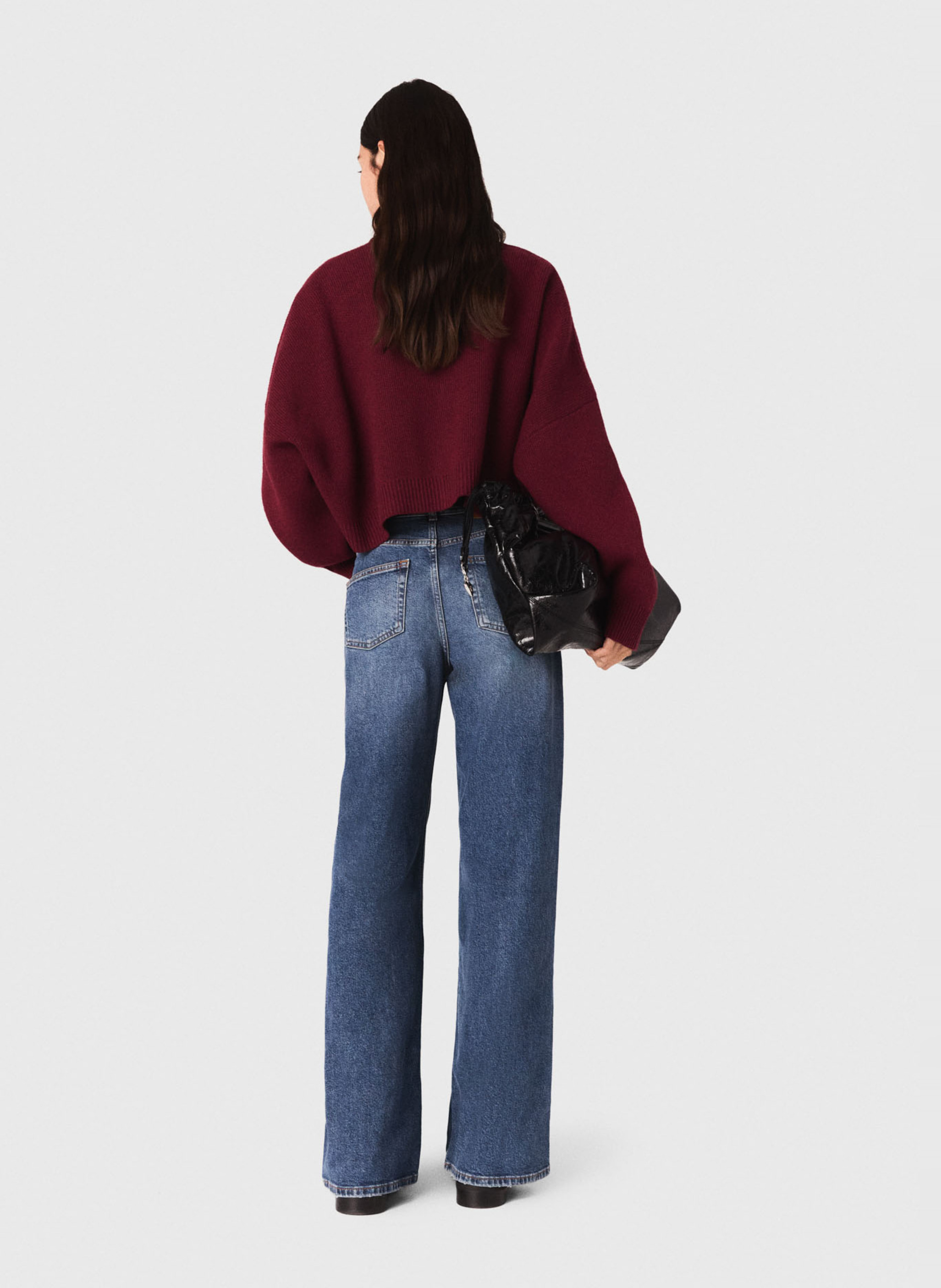 Short oversized button-up cardigan MAJE Red