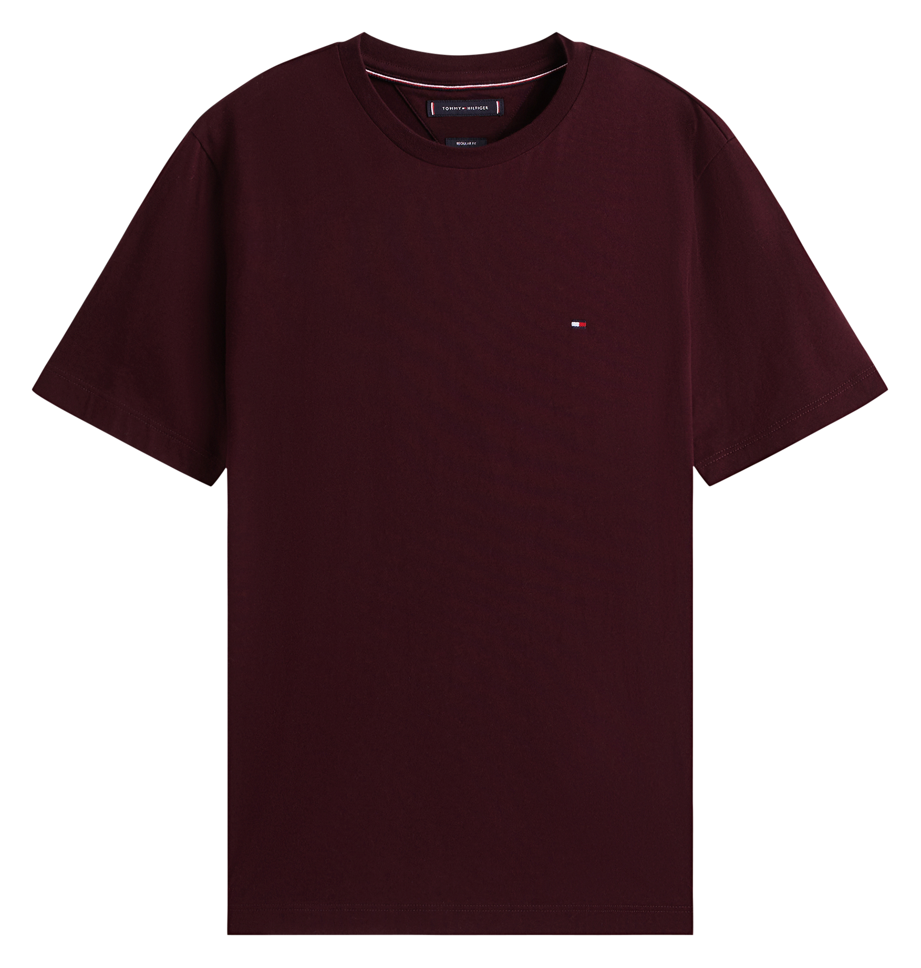 Round-neck cotton T-shirt  Deep burgundy