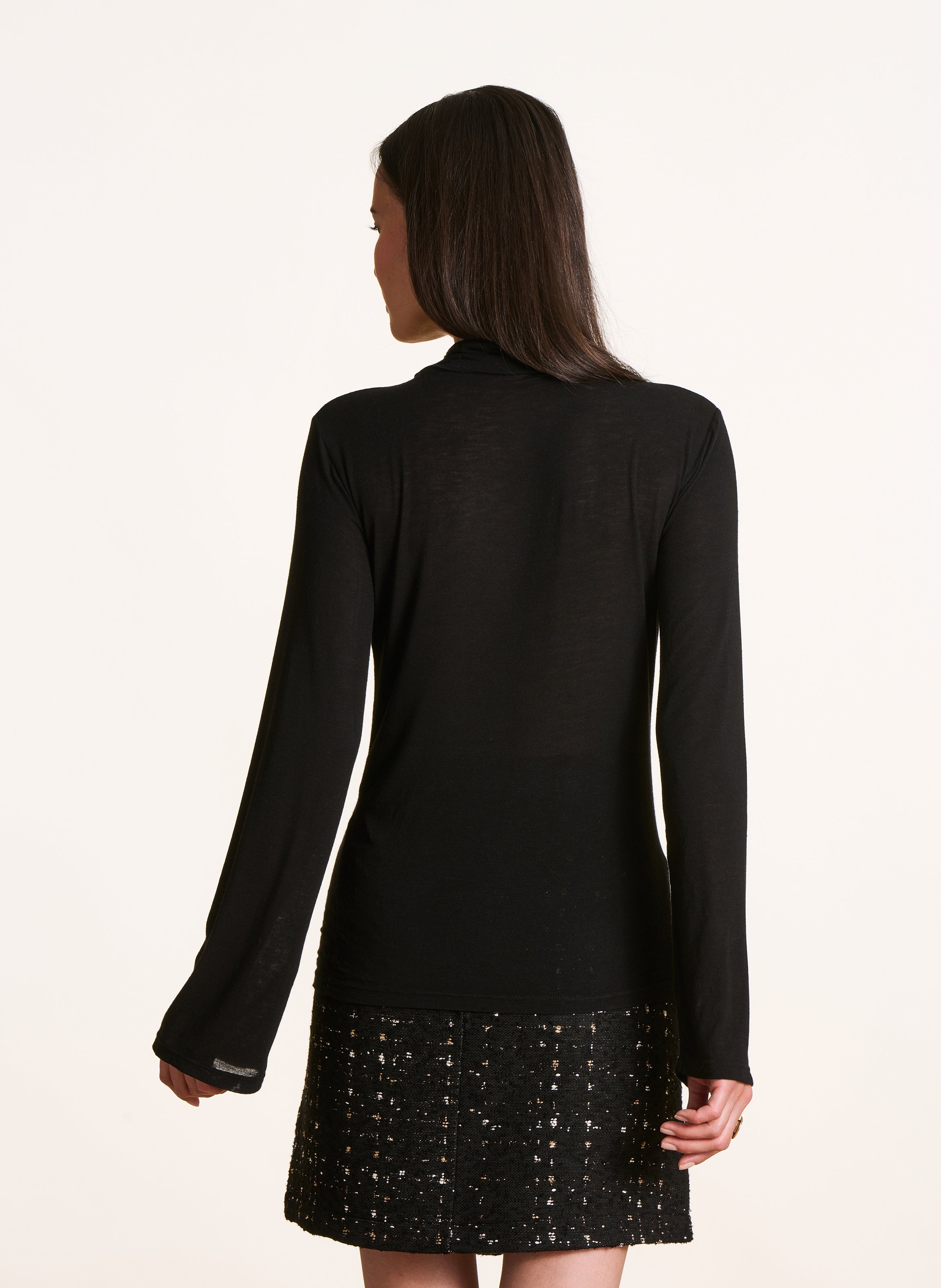 Top col roulé LA FEE MARABOUTEE Noir