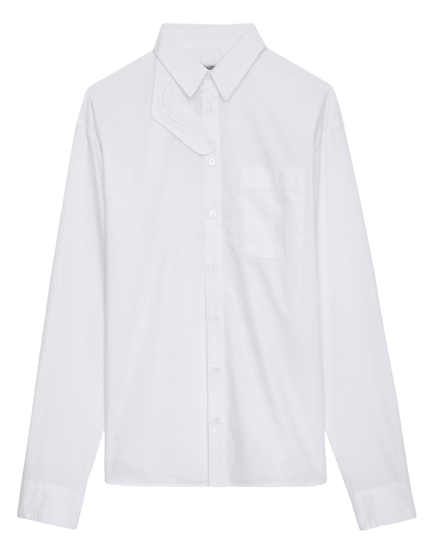 Chemise longue col montant en coton ZADIG&VOLTAIRE Blanc