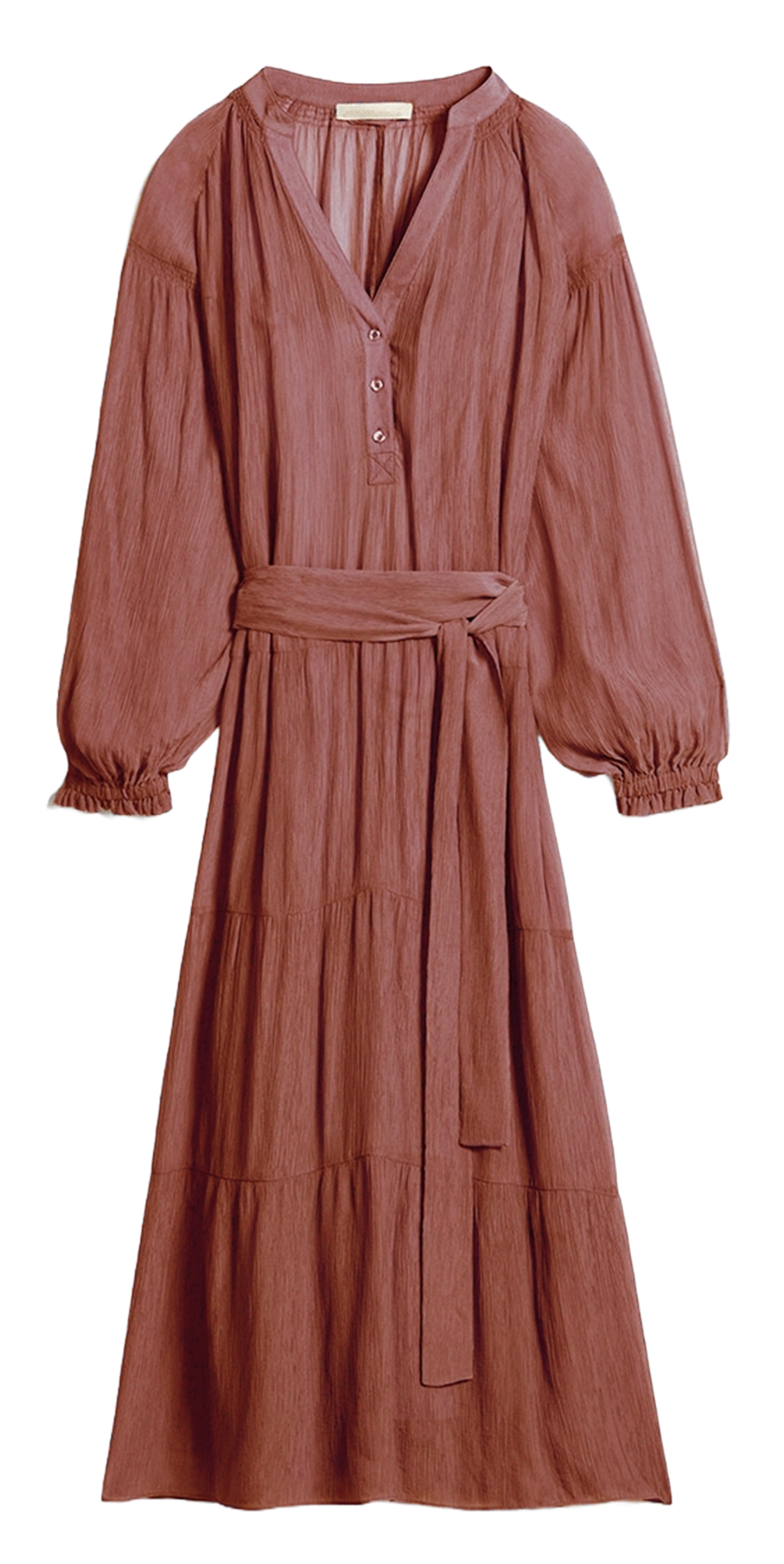 Weit geschnittenes langes Kleid mit Gürtel VANESSA BRUNO Rosa