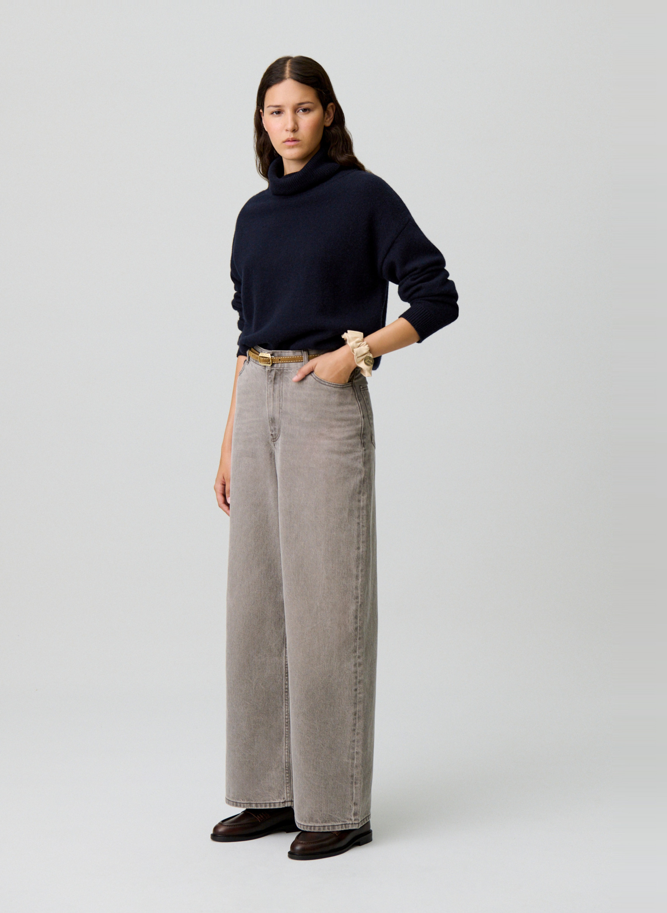 Jean large en coton mélangé CLAUDIE PIERLOT Beige