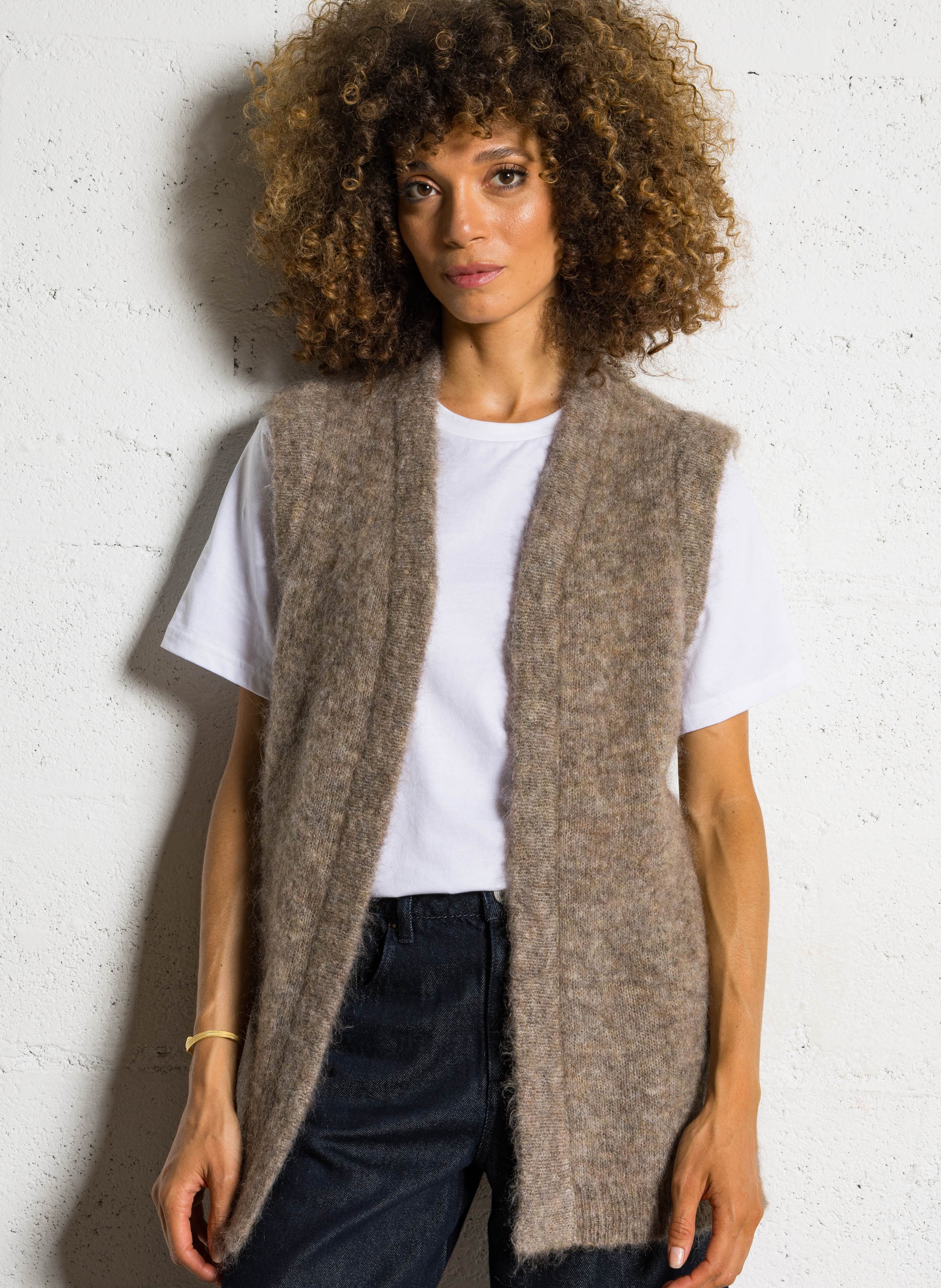 Sleeveless wool-blend cardigan DES PETITS HAUTS