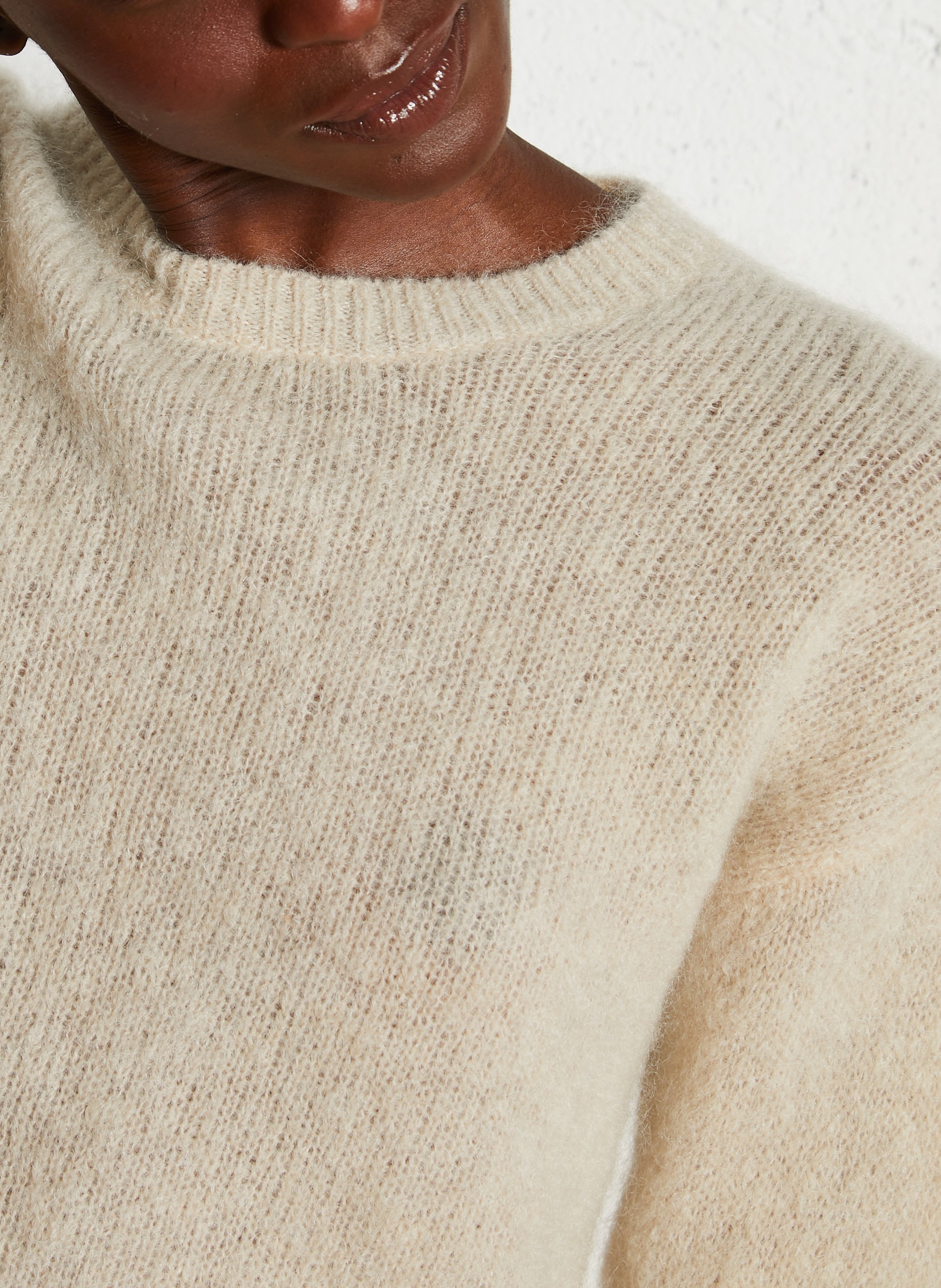 Pull col rond POMANDERE Beige