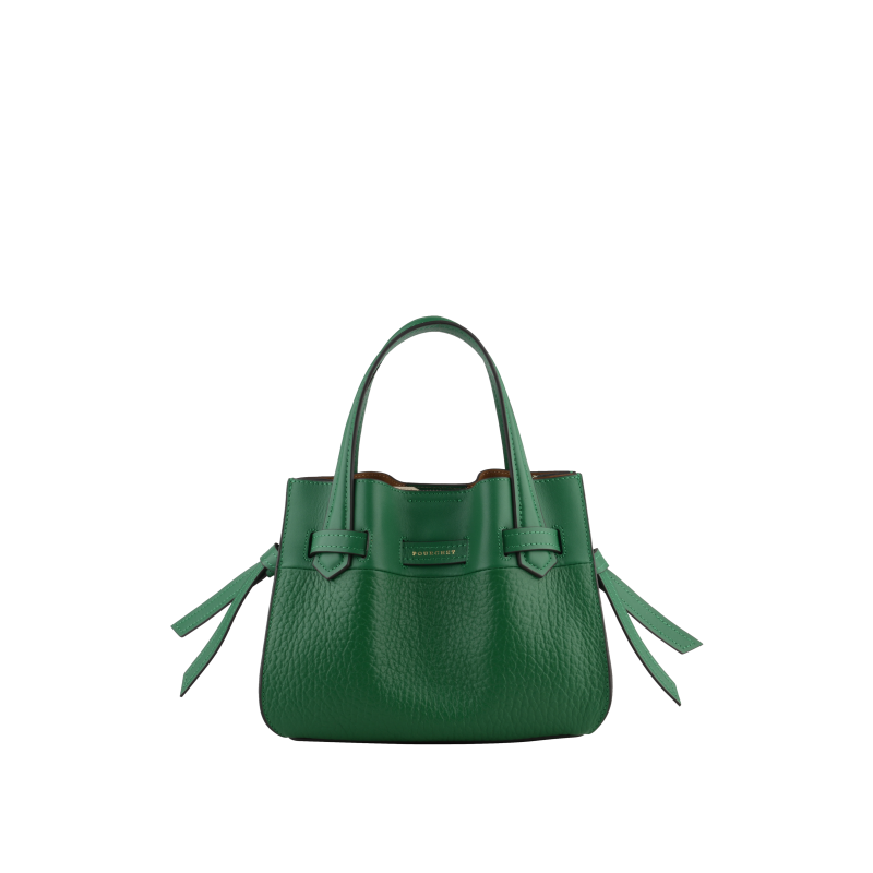 Handbag - cowhide leather POURCHET Green