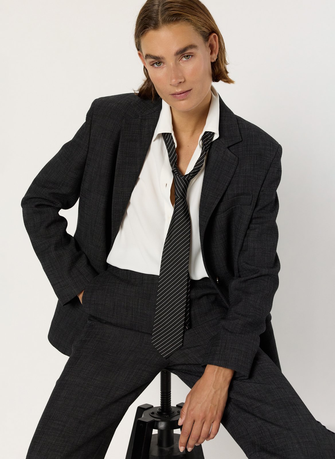 Fitted blazer jacket with a notched collar GERARD DAREL Grey