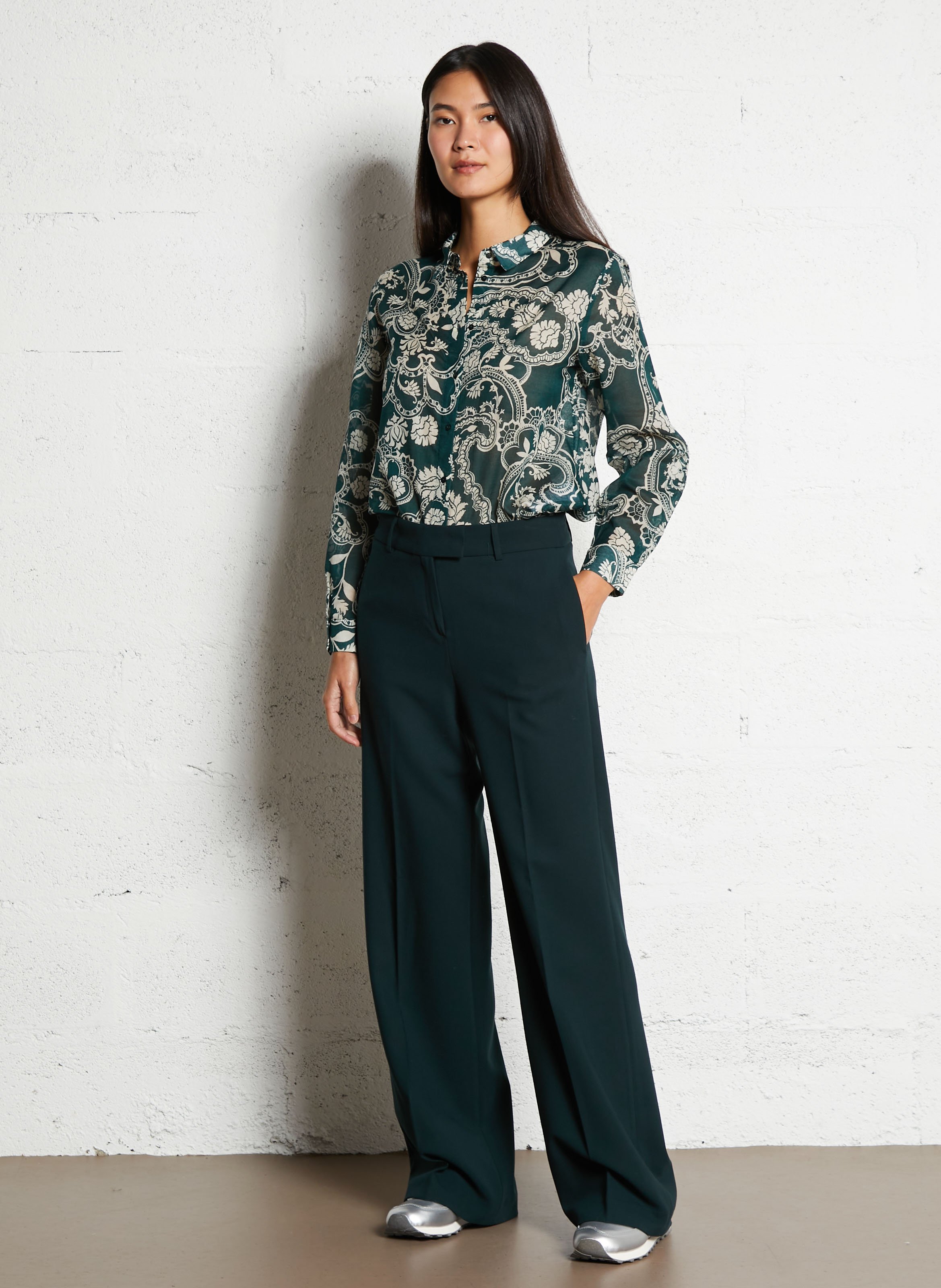 Low metallic mixed leather sneakers NEW BALANCE Silver