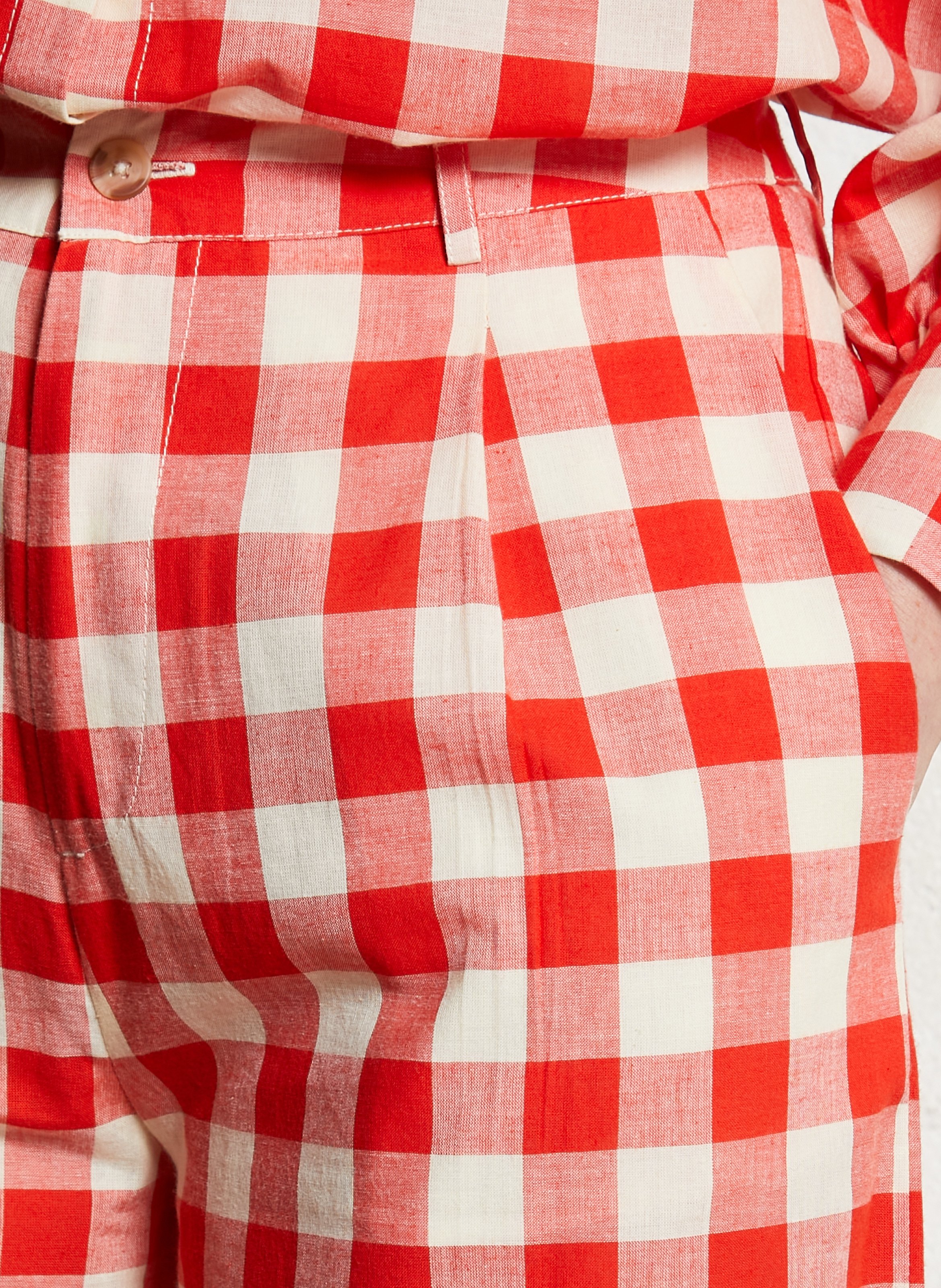 Wide-leg organic cotton pants EMILE ET IDA Red