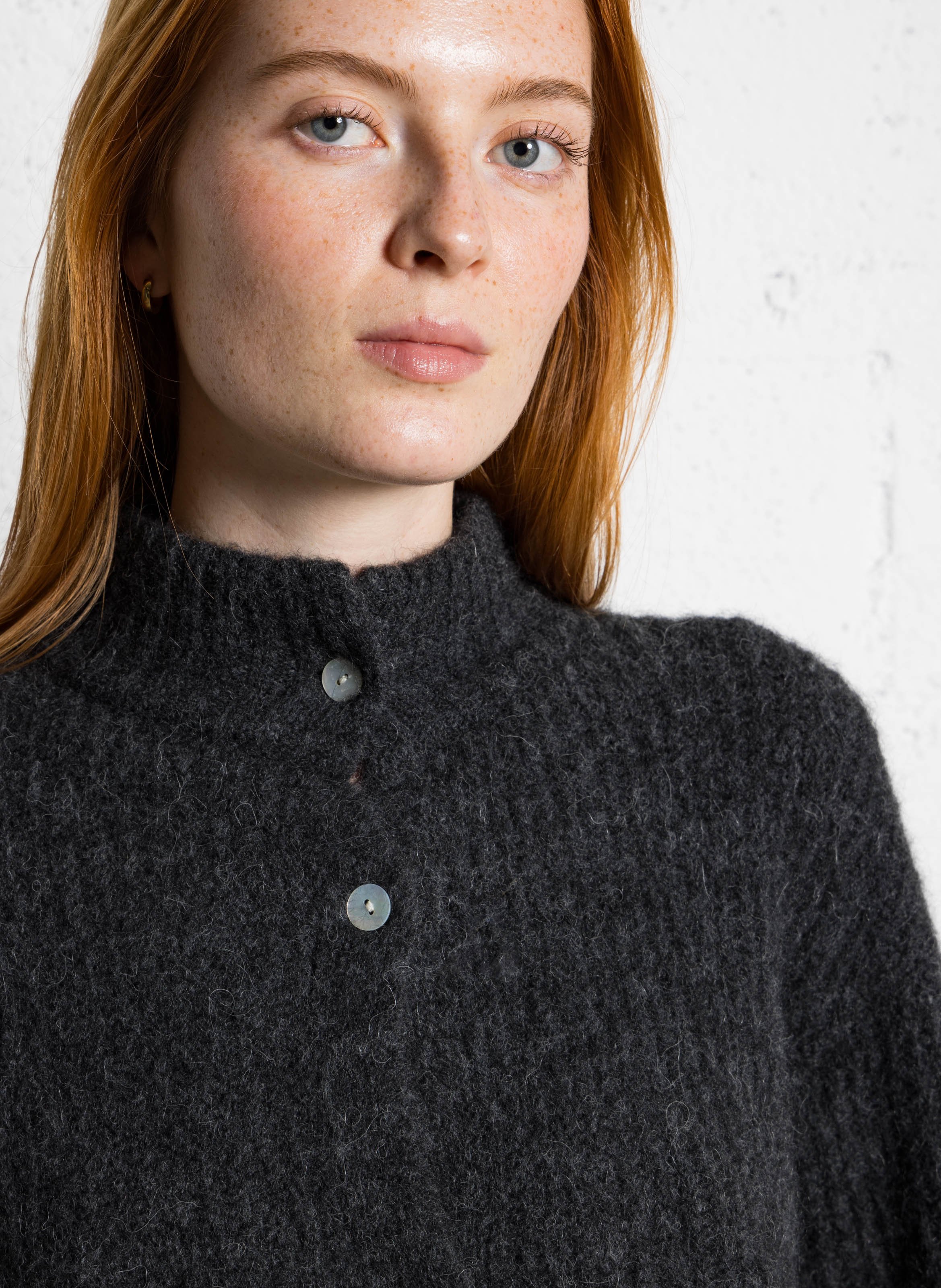 Oversized high neck knitted vest AMERICAN VINTAGE Grey