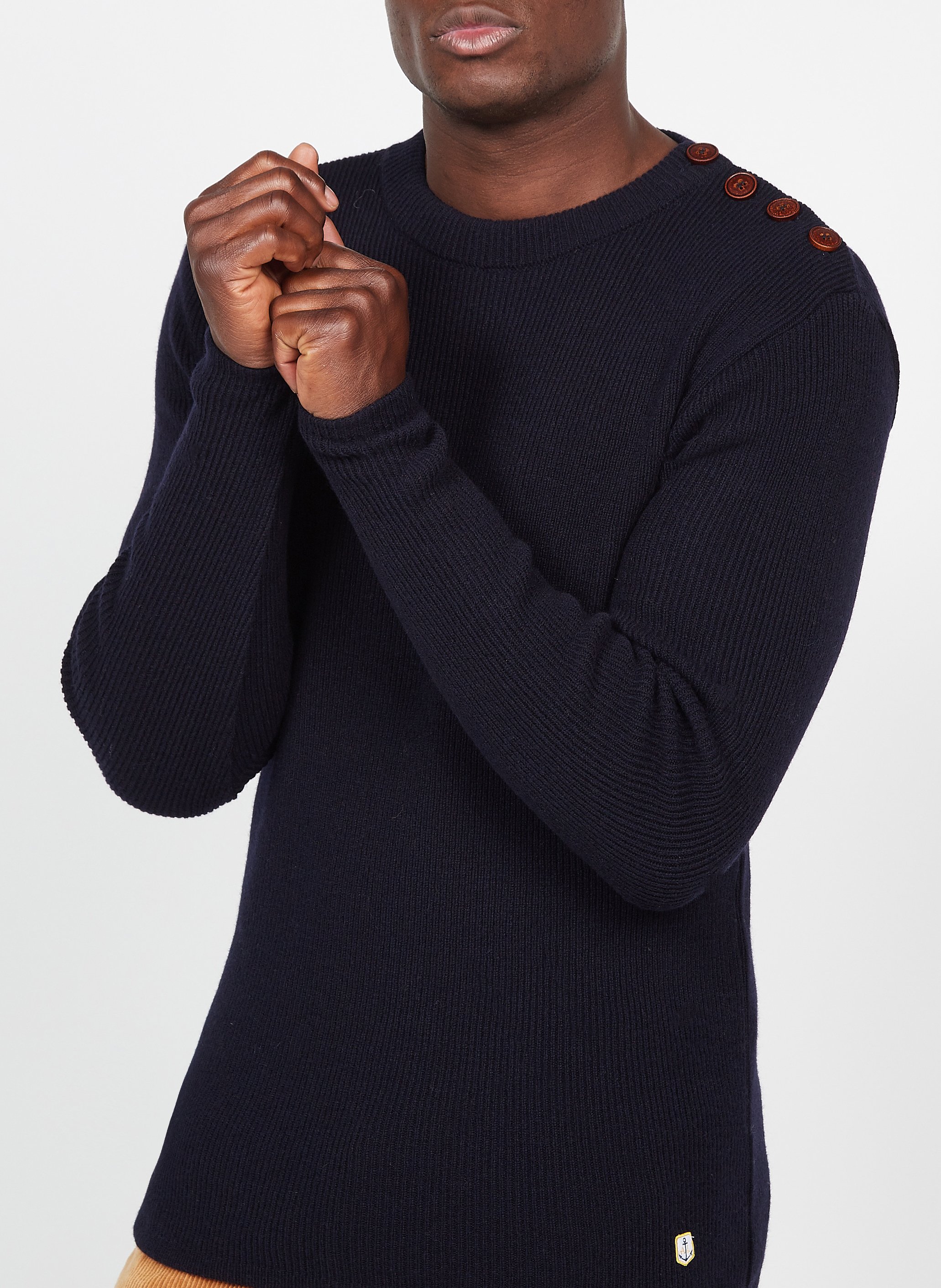 Pull col rond en laine d'agneau  ARMOR LUX Bleu