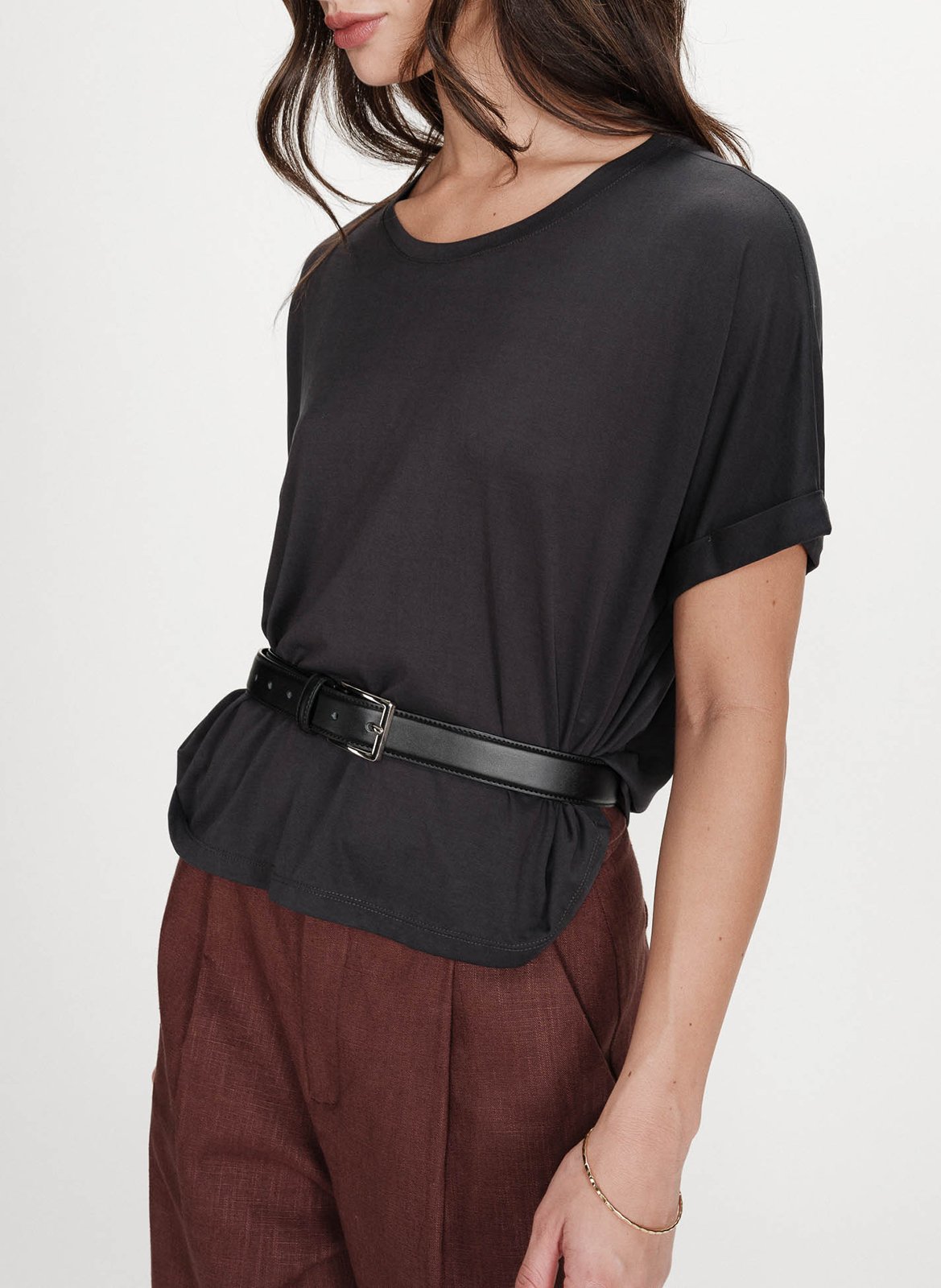 Tee-shirt col rond GRACE ET MILA Noir