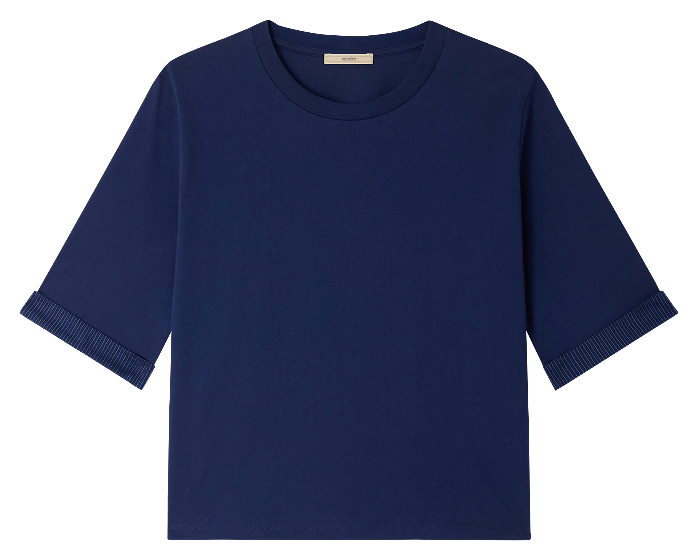 Tee-shirt manches courte en jersey uni SESSUN Bleu