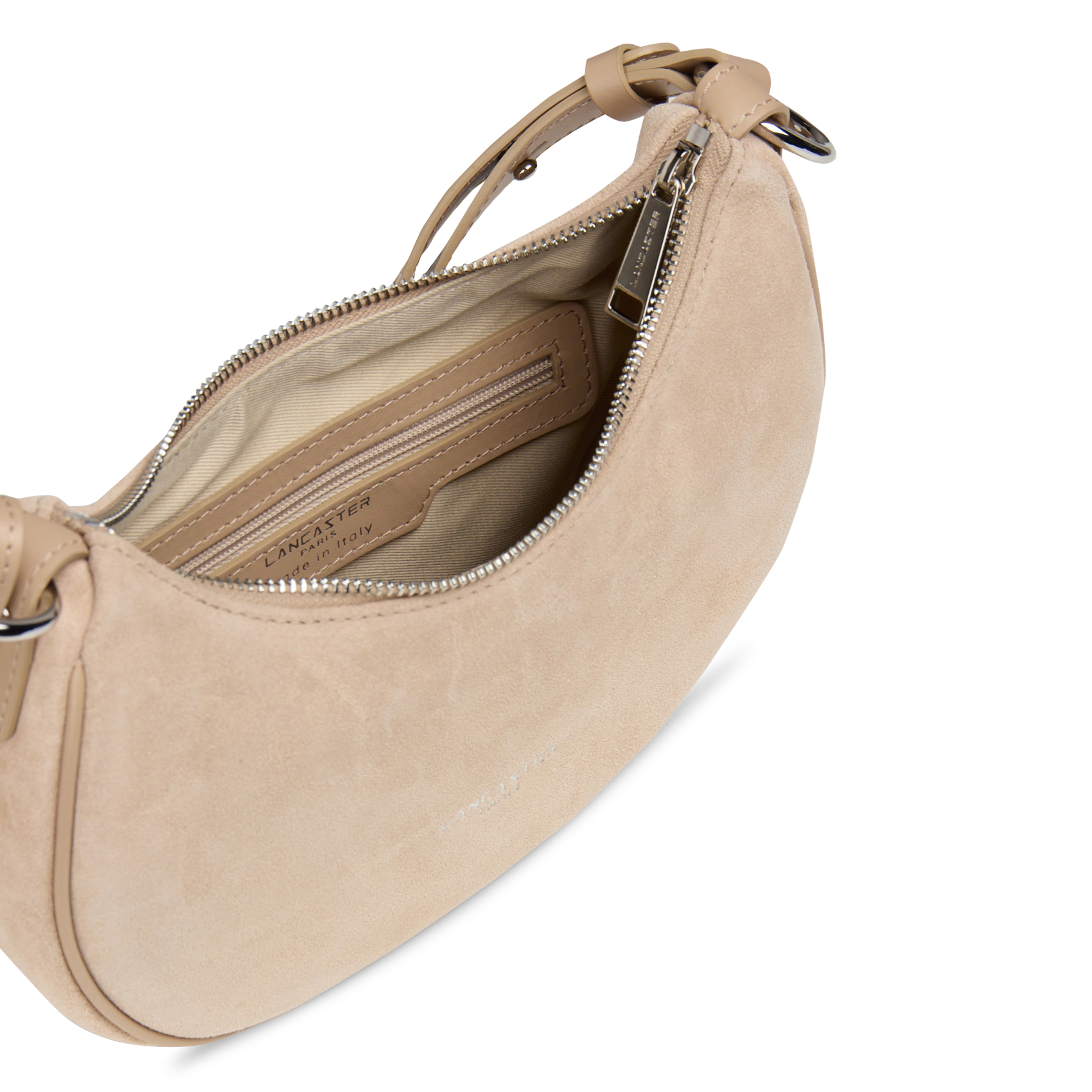 Kleine schoudertas van suède leer LANCASTER PARIS Beige