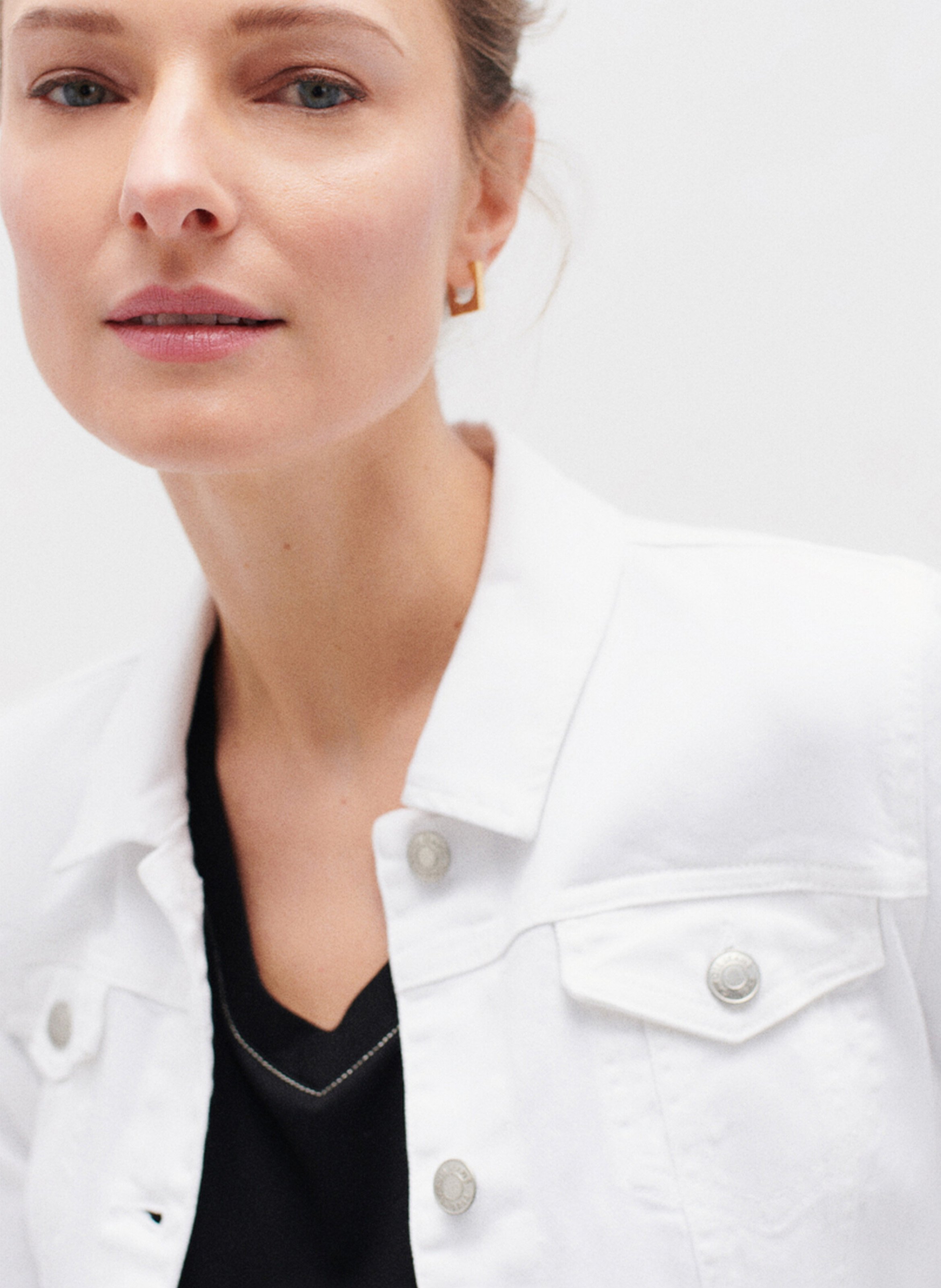 Spijkerjasje | katoenblend CAROLL Weiss