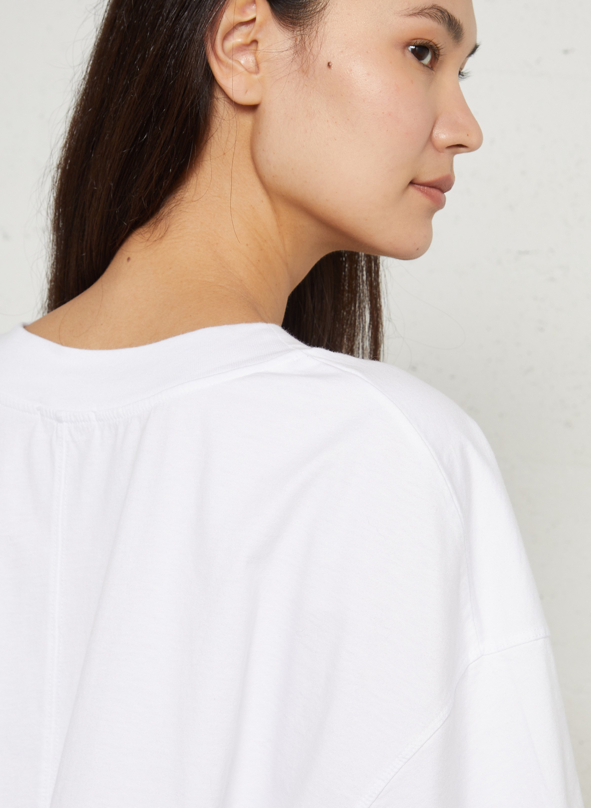 Oversized, katoenen T-shirt met ronde hals AMERICAN VINTAGE Wit