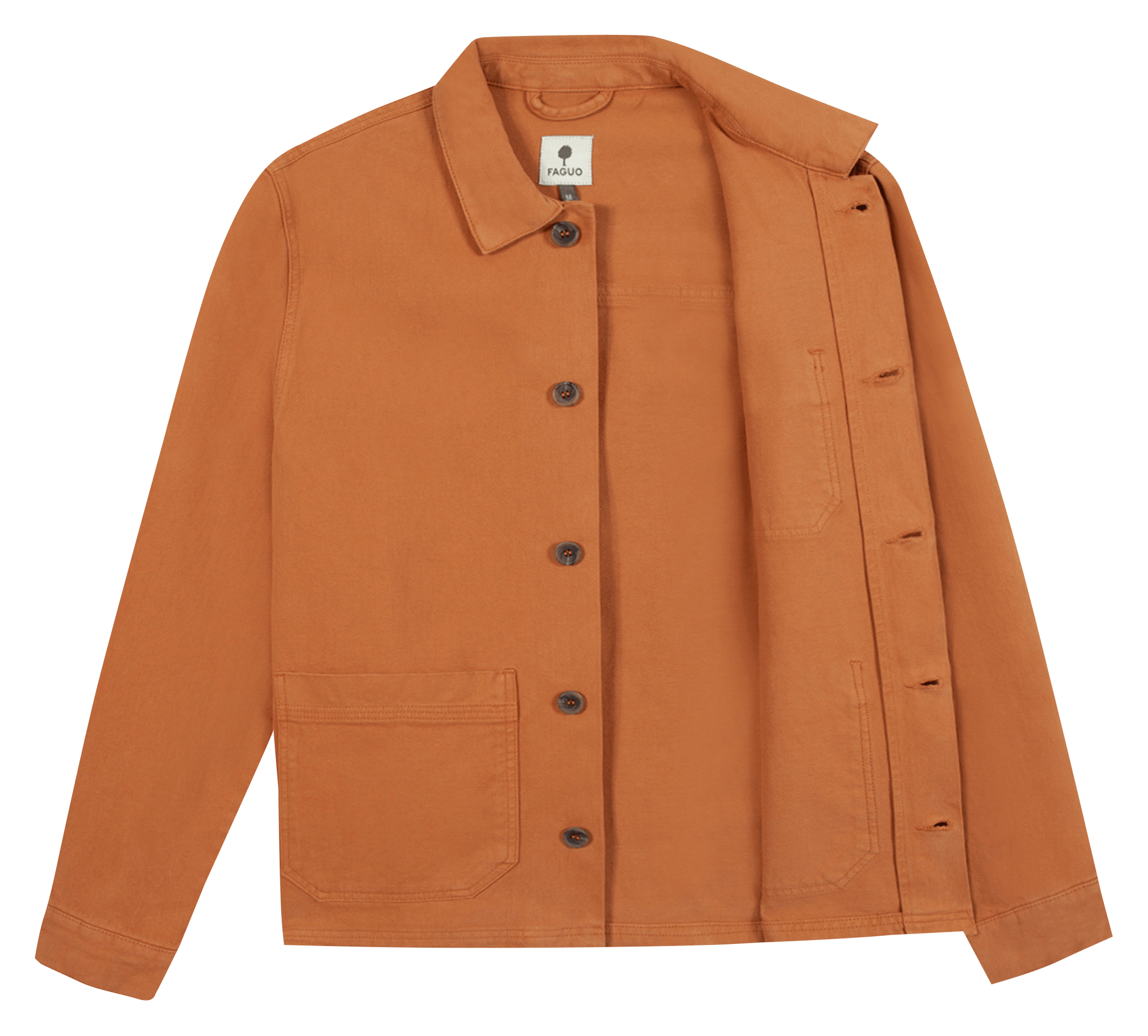 Weite Jacke mit klassischem Kragen aus Baumwollcanvas FAGUO Rot