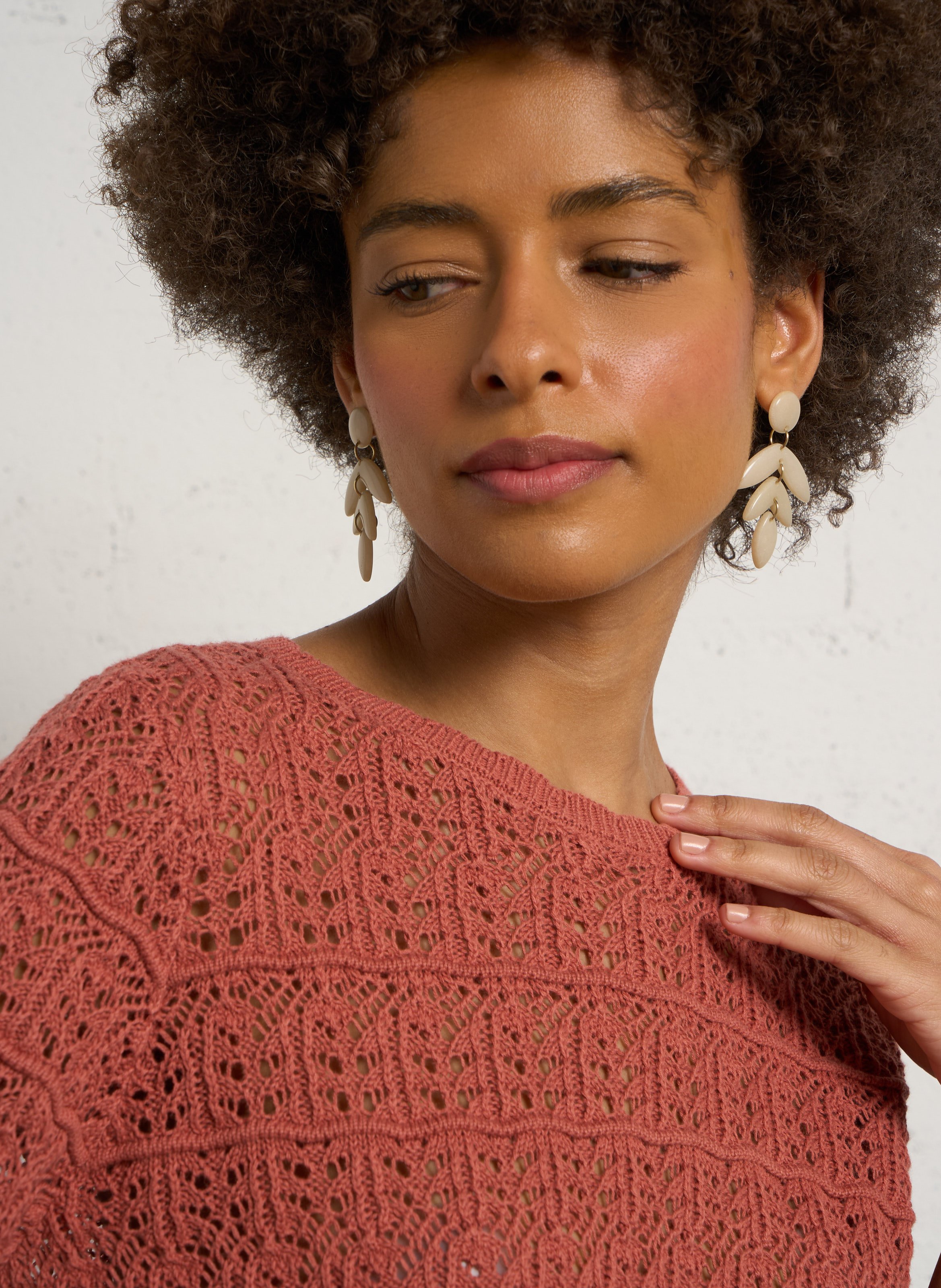 Kurzer weiter Baumwollpullover PETITE MENDIGOTE Beige