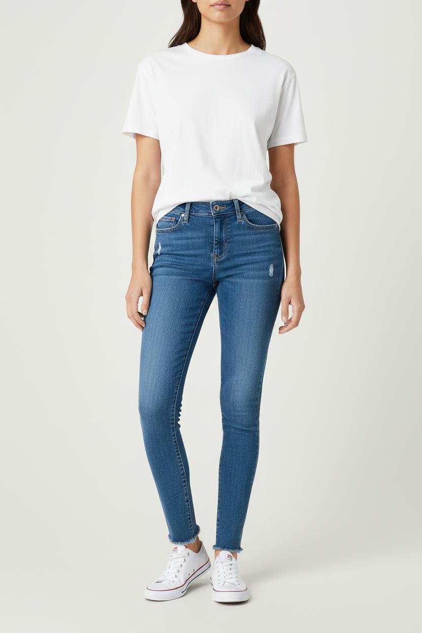 Cropped slim jeans with studs LEVI'S - Seconde main Blue