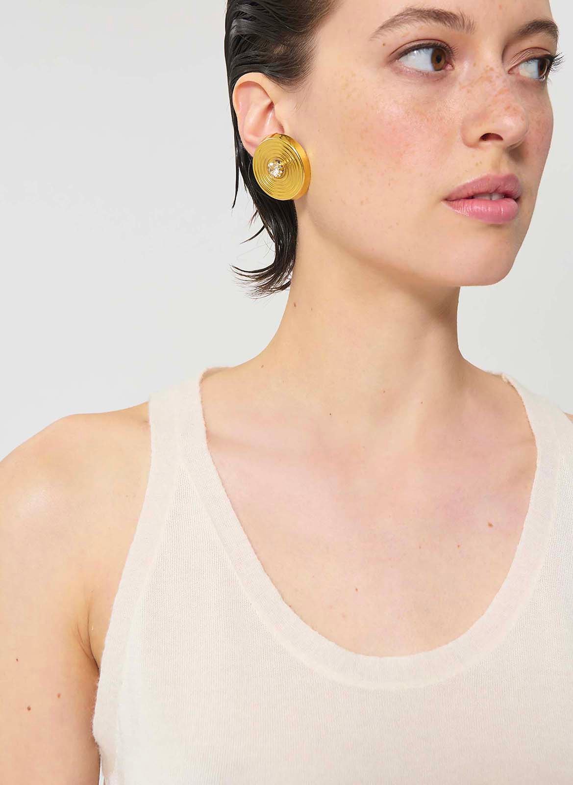 Débardeur col rond uni TARA JARMON Beige